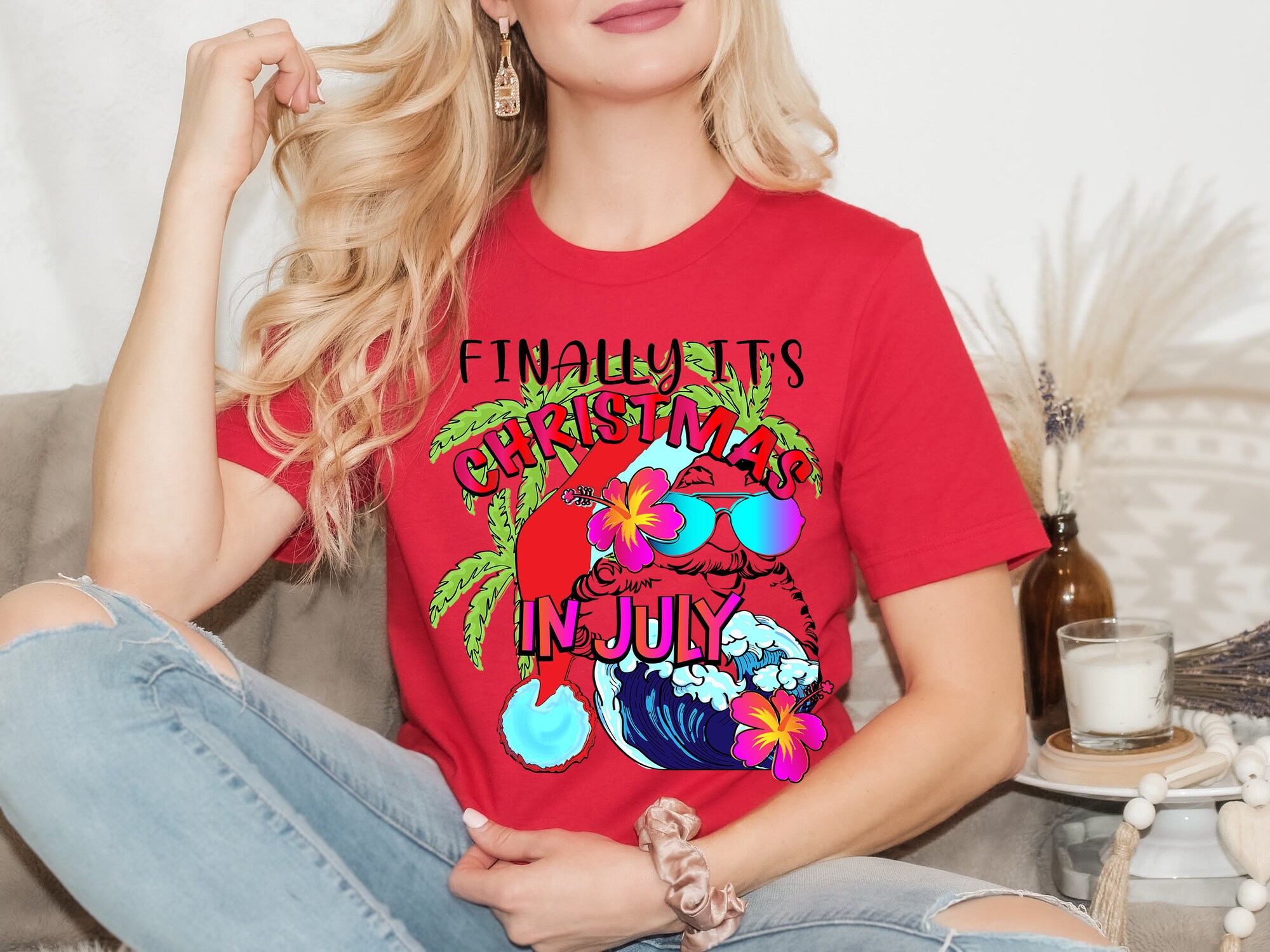 Christmas in July: Santa Summer Shirt & Mid-Year Holiday Vacation Tee image 2