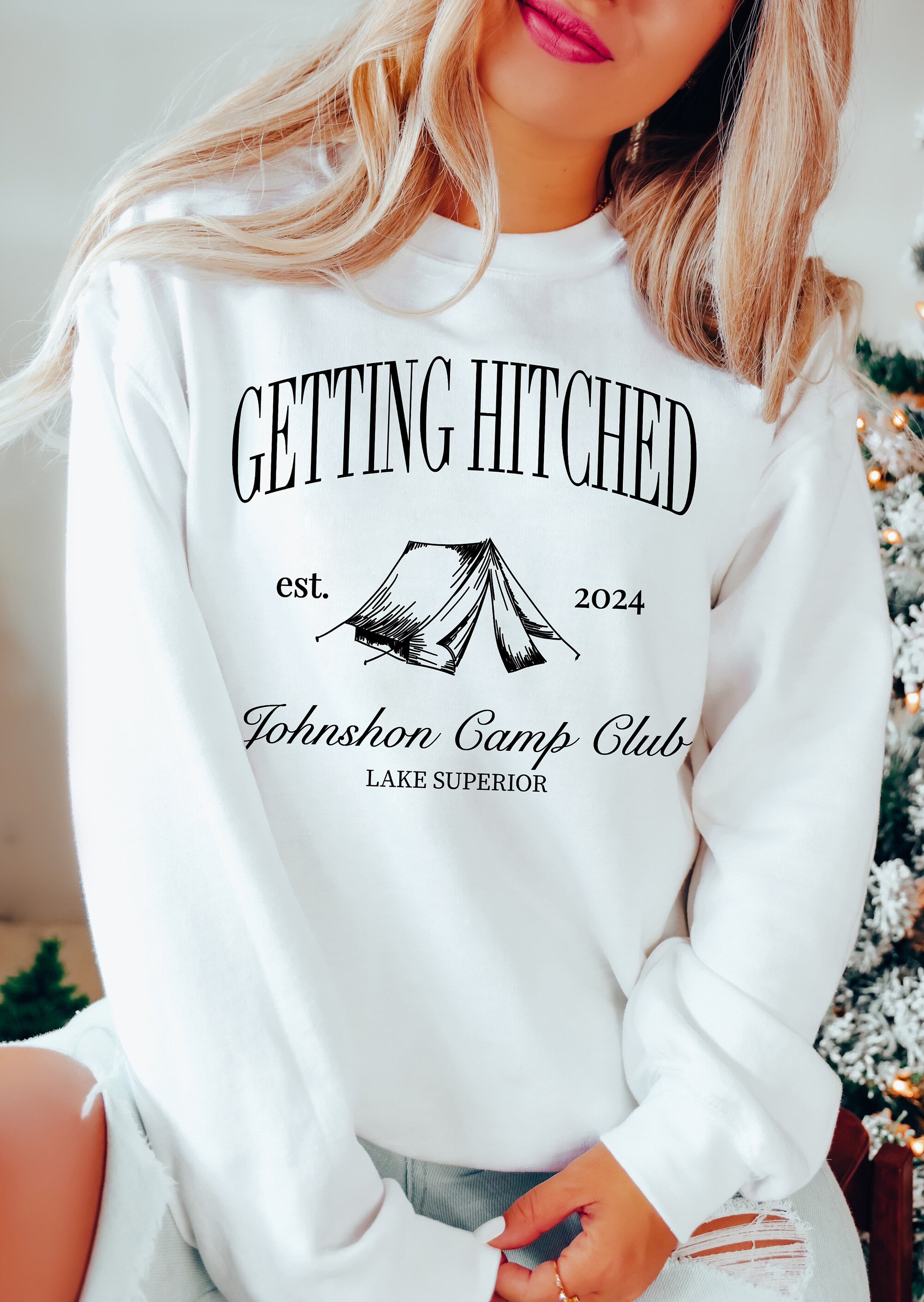 Custom Trendy Camp Bachelorette Sweatshirt - Bridal Party Gear image 1