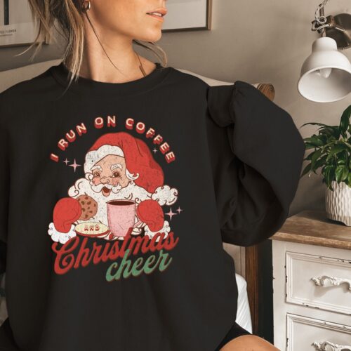 Coffee & Christmas Cheer: Cute Santa Sweatshirt for Coffee Lovers image 0