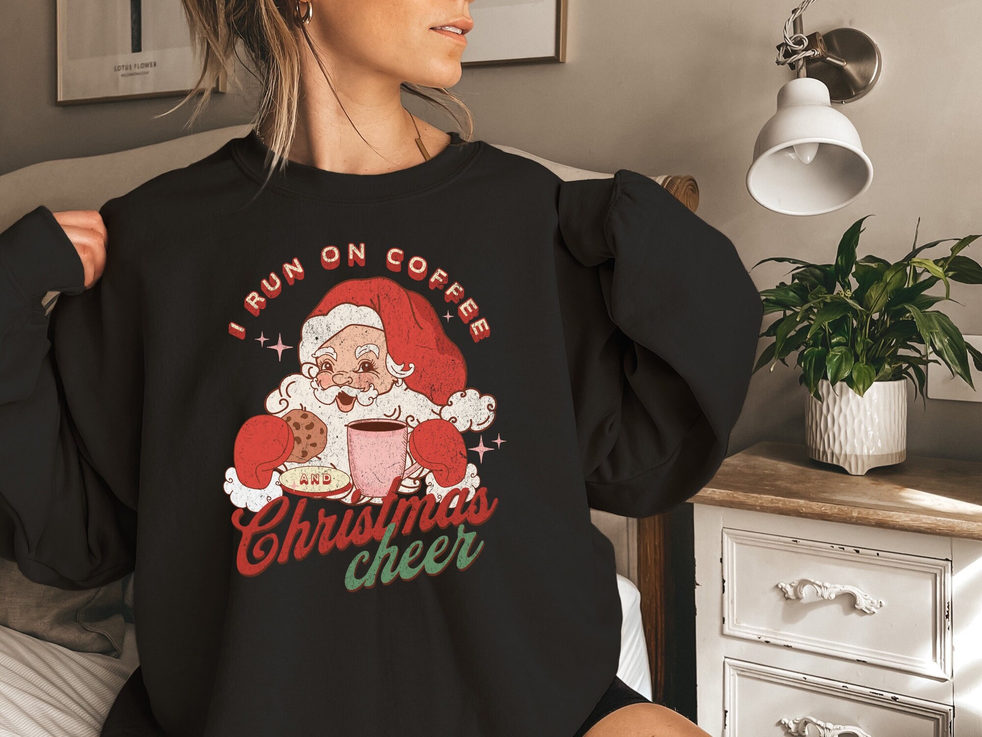 Coffee & Christmas Cheer: Cute Santa Sweatshirt for Coffee Lovers image 0