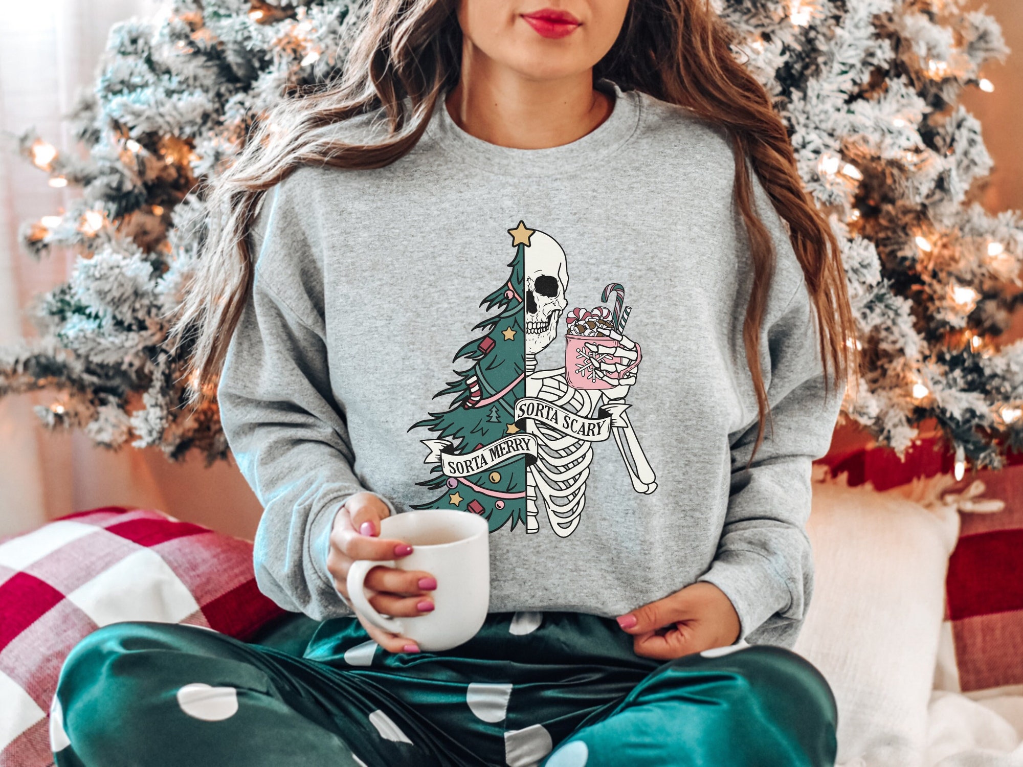 Sorta Merry Sorta Scary Sweatshirt - Funny Christmas Shirt image 2