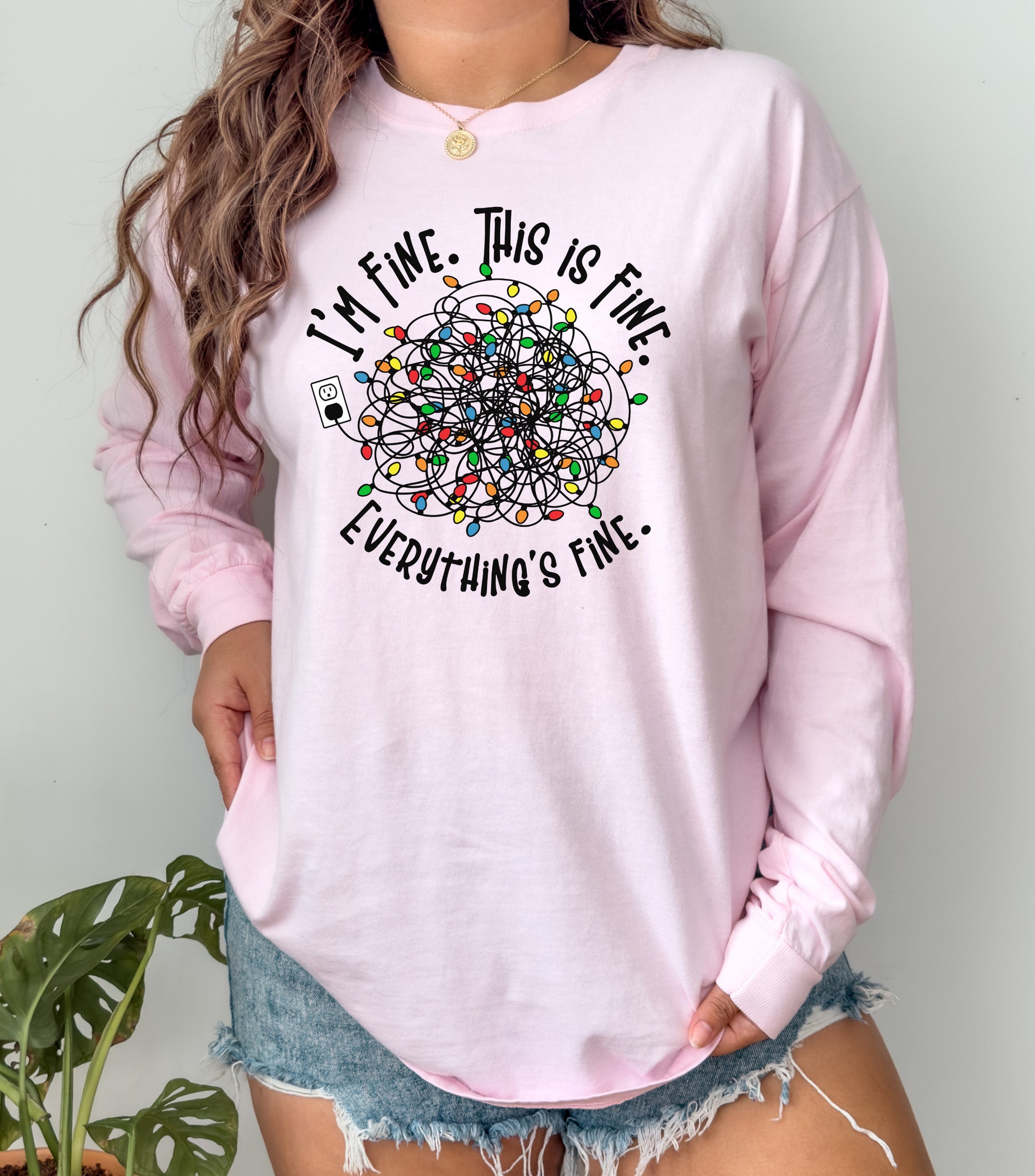 Everything is Fine Christmas T-Shirt - Cute and Funny Designs image 2