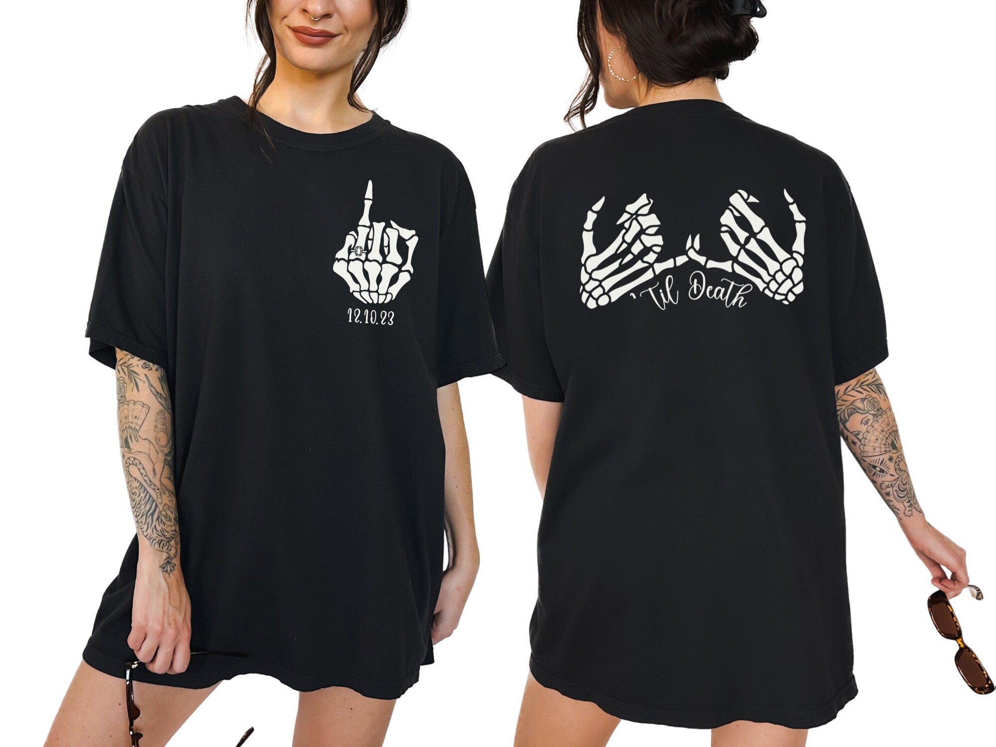 Til' Death Bride Shirt - Gothic Engagement Gift for Halloween Wedding image 0