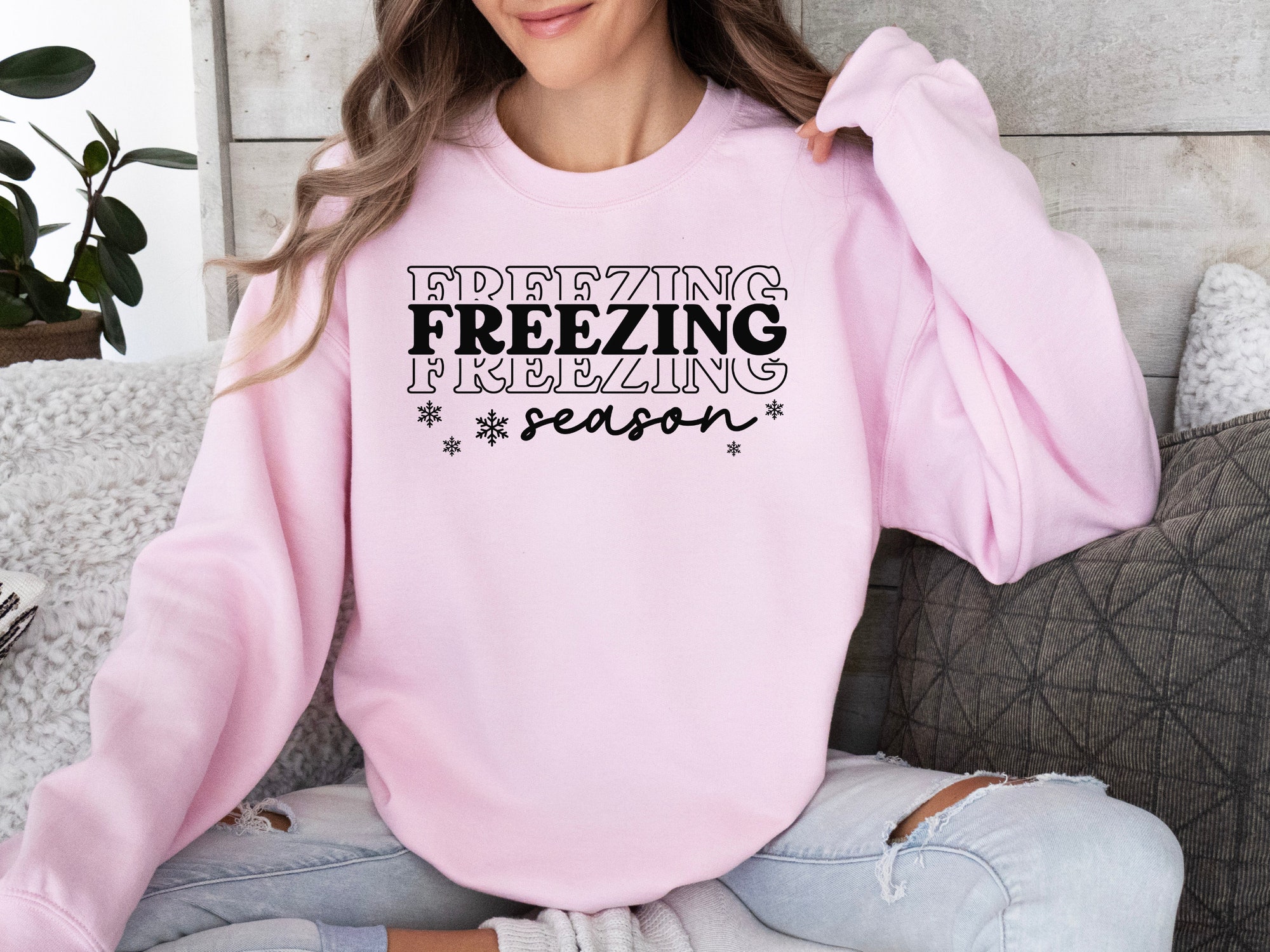 Freezin' Season Winter Sweatshirt - Merry Christmas Shirt image 3