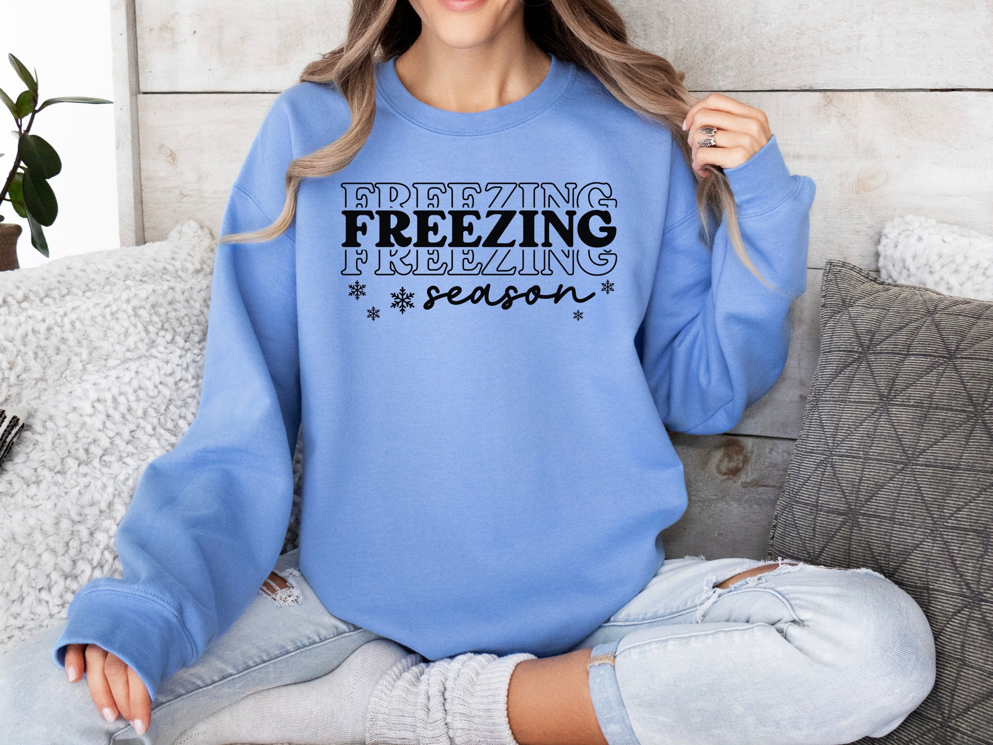 Freezin' Season Winter Sweatshirt - Merry Christmas Shirt image 1