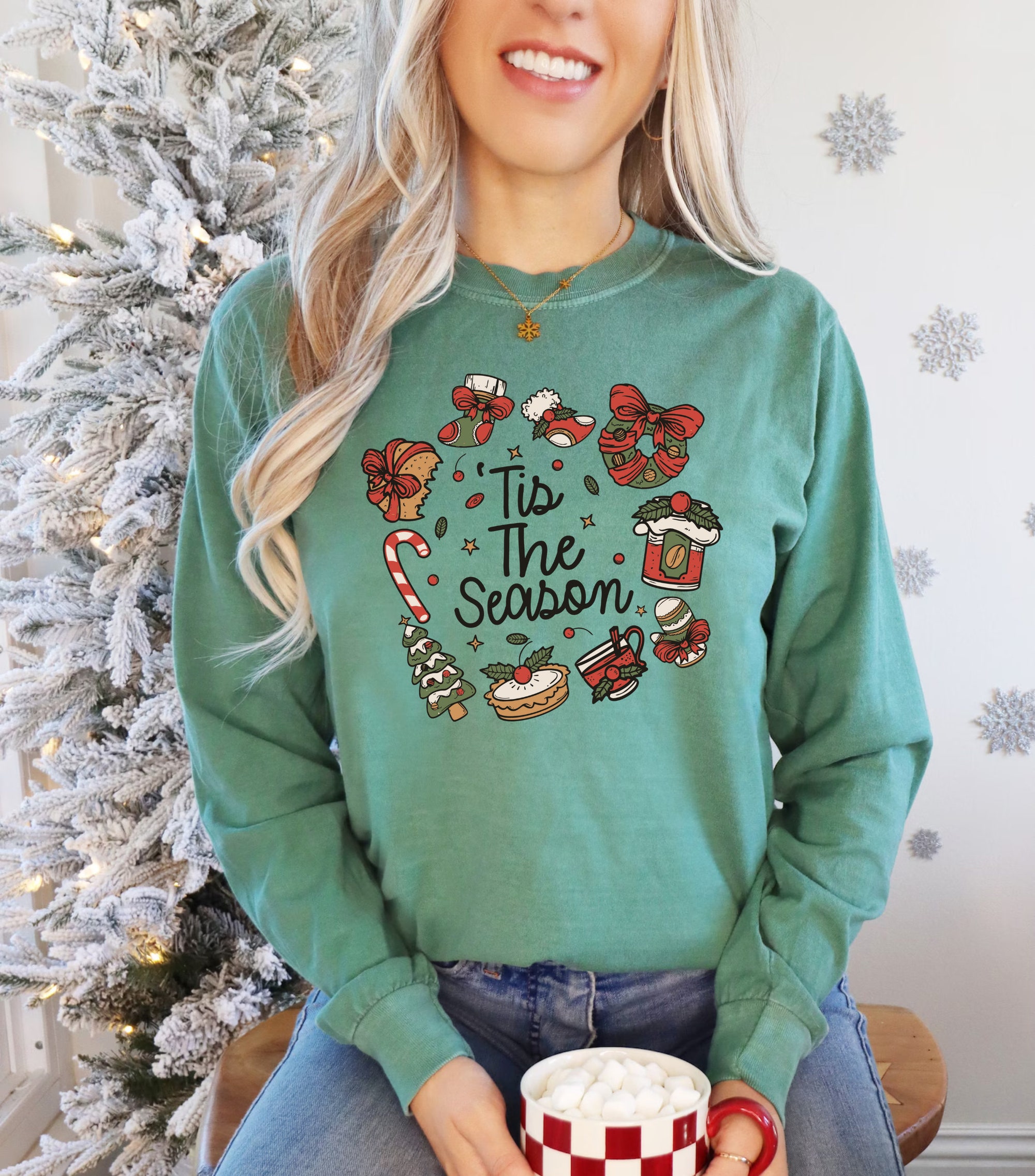 Tis The Season Christmas Shirt: Cozy Holiday Apparel" image 1