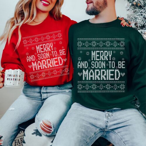 Merry & Married: Ugly Christmas Sweaters for Couples & Engagement Gift image 0