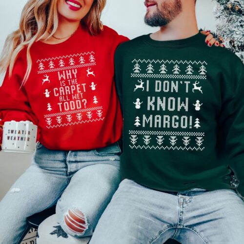 Todd & Margo Christmas Sweatshirt: Wet Carpet Couples' Holiday Tee image 0