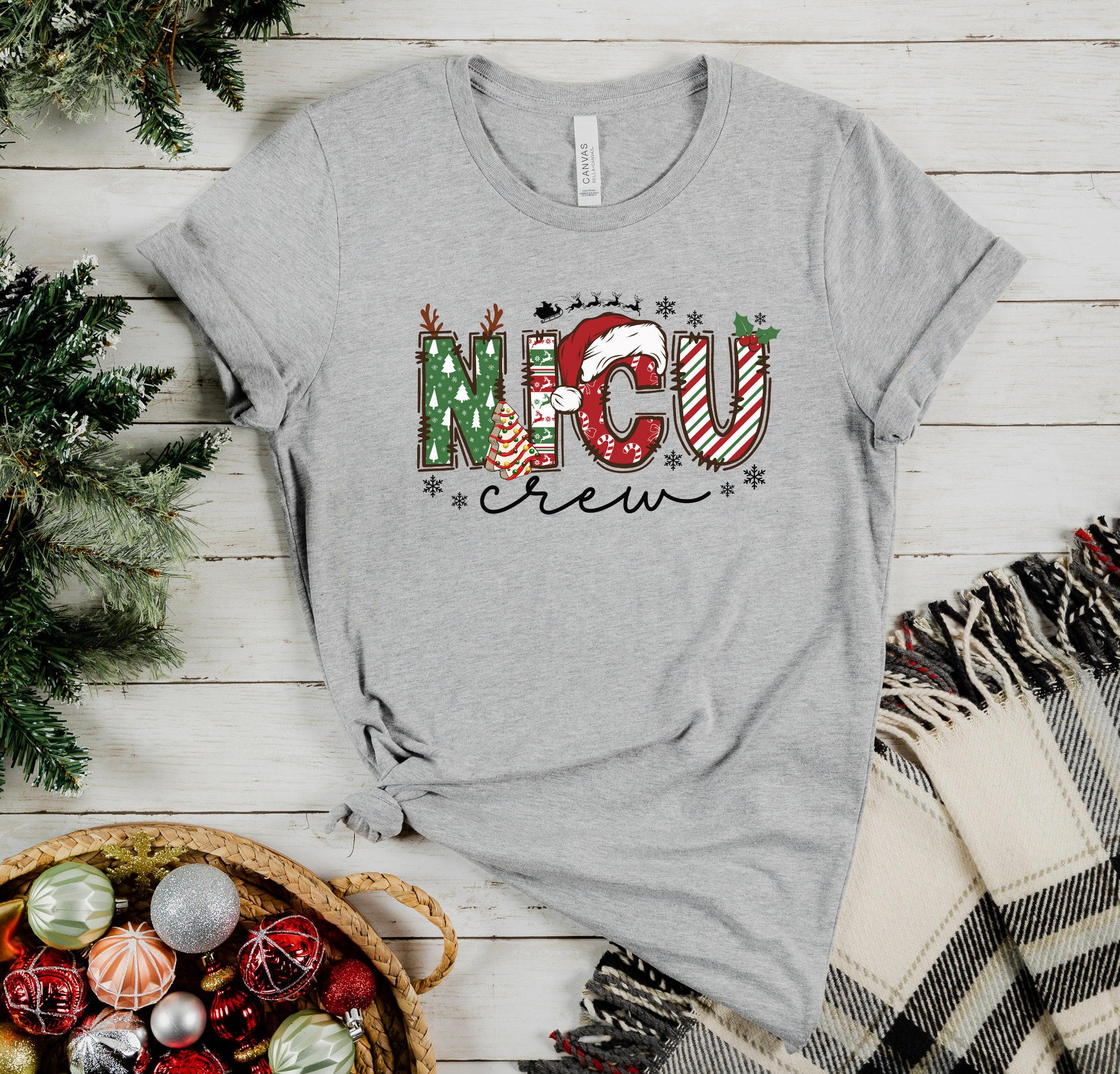 NICU Nurse Crew Christmas Shirts: Holiday ICU Nurse Gifts image 3