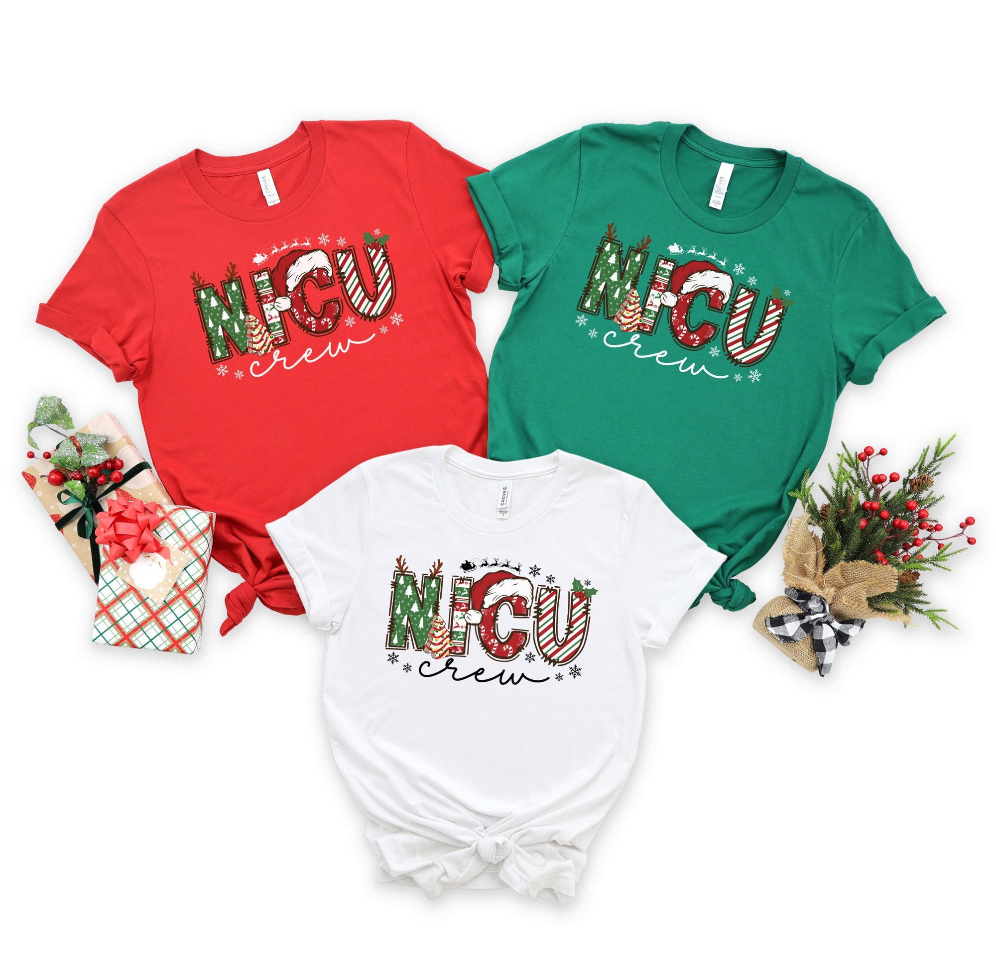 NICU Nurse Crew Christmas Shirts: Holiday ICU Nurse Gifts image 1