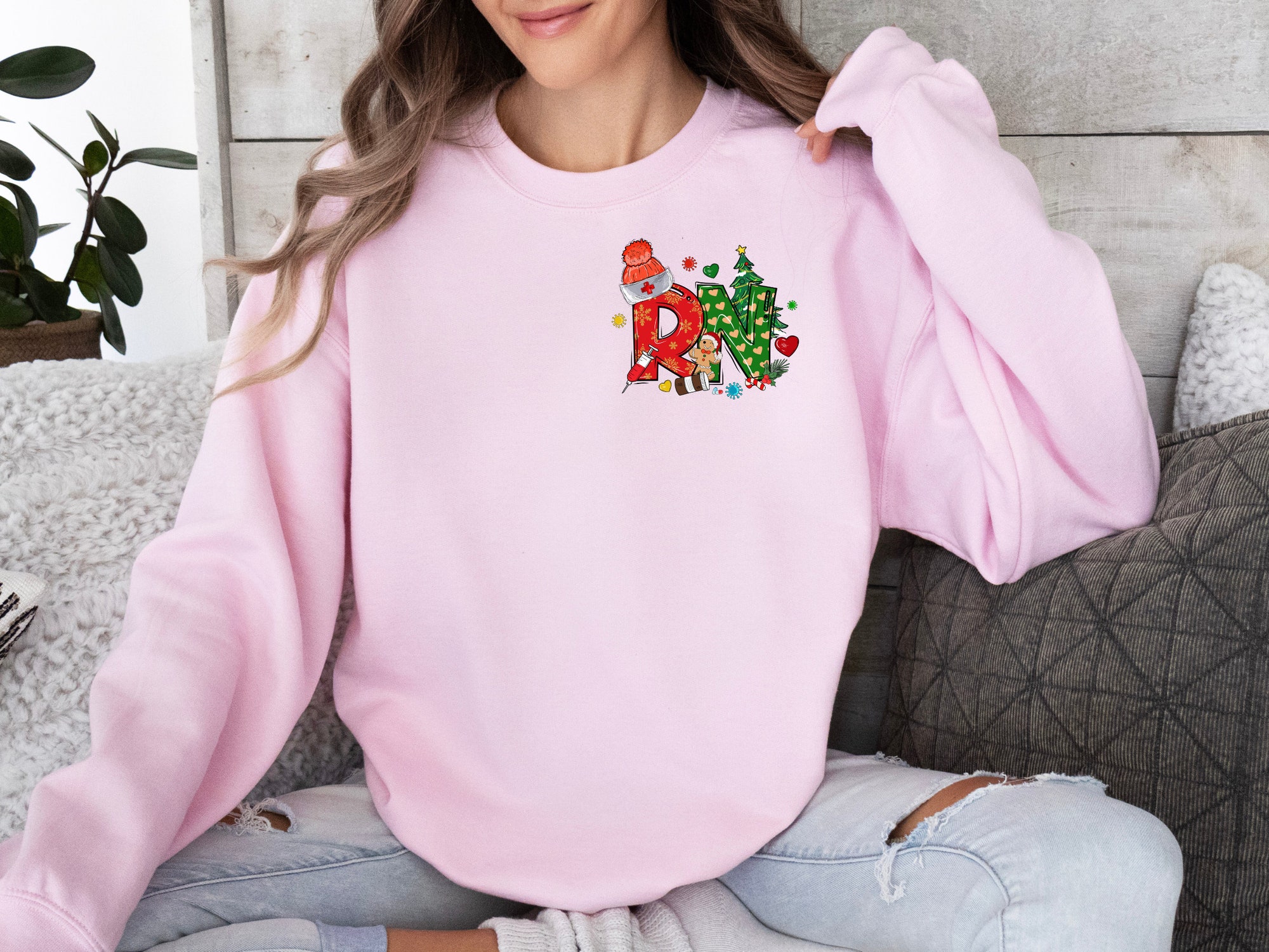 Christmas RN Sweatshirt Nurse Holiday Shirt RN Apparel - Celebrate in Style! image 5