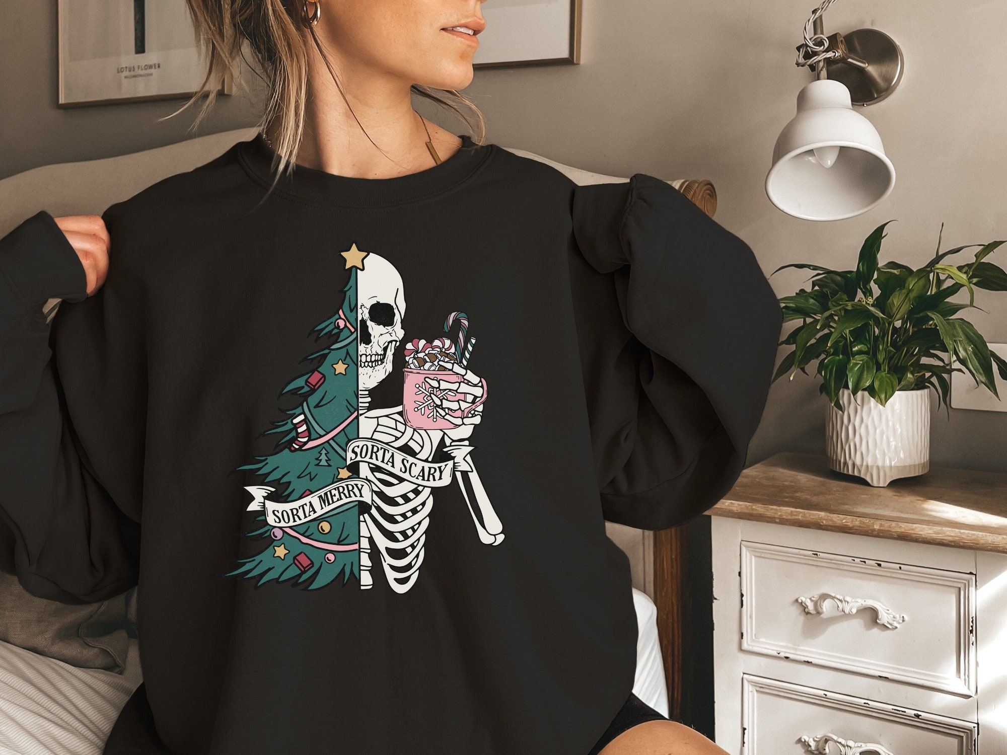 Sorta Merry Sorta Scary Sweatshirt - Funny Christmas Shirt image 1