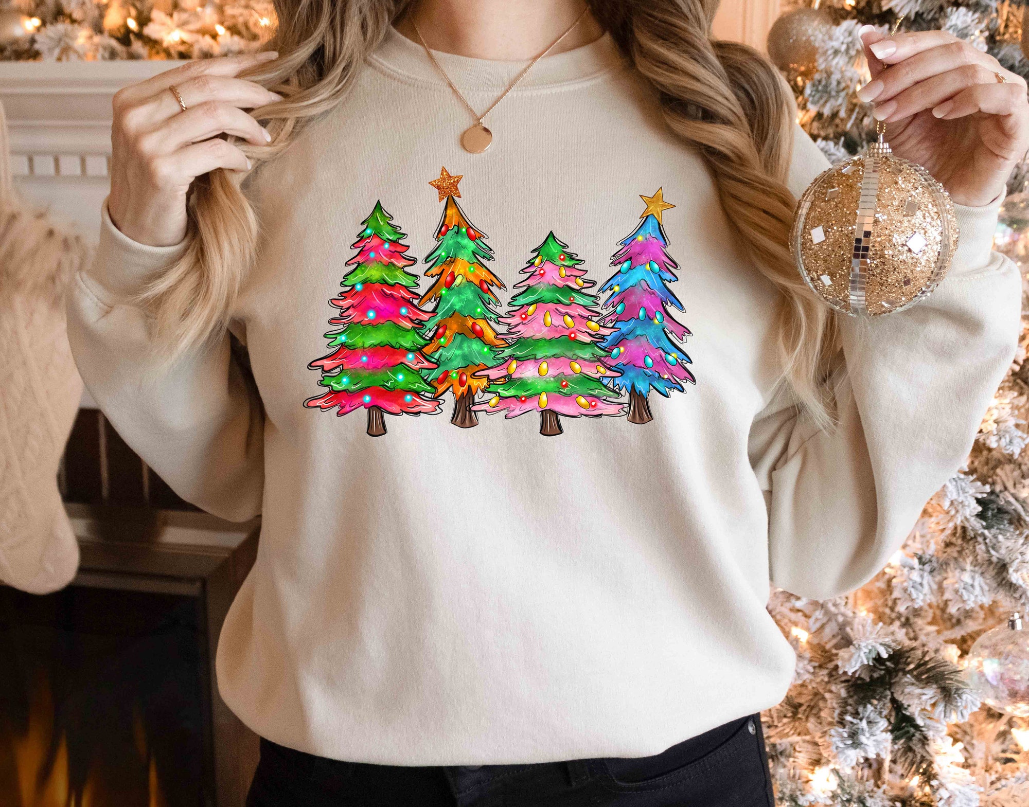 Christmas Tree Sweatshirt: Cake Sweater Tis The Season Shirt & Party Tee image 1