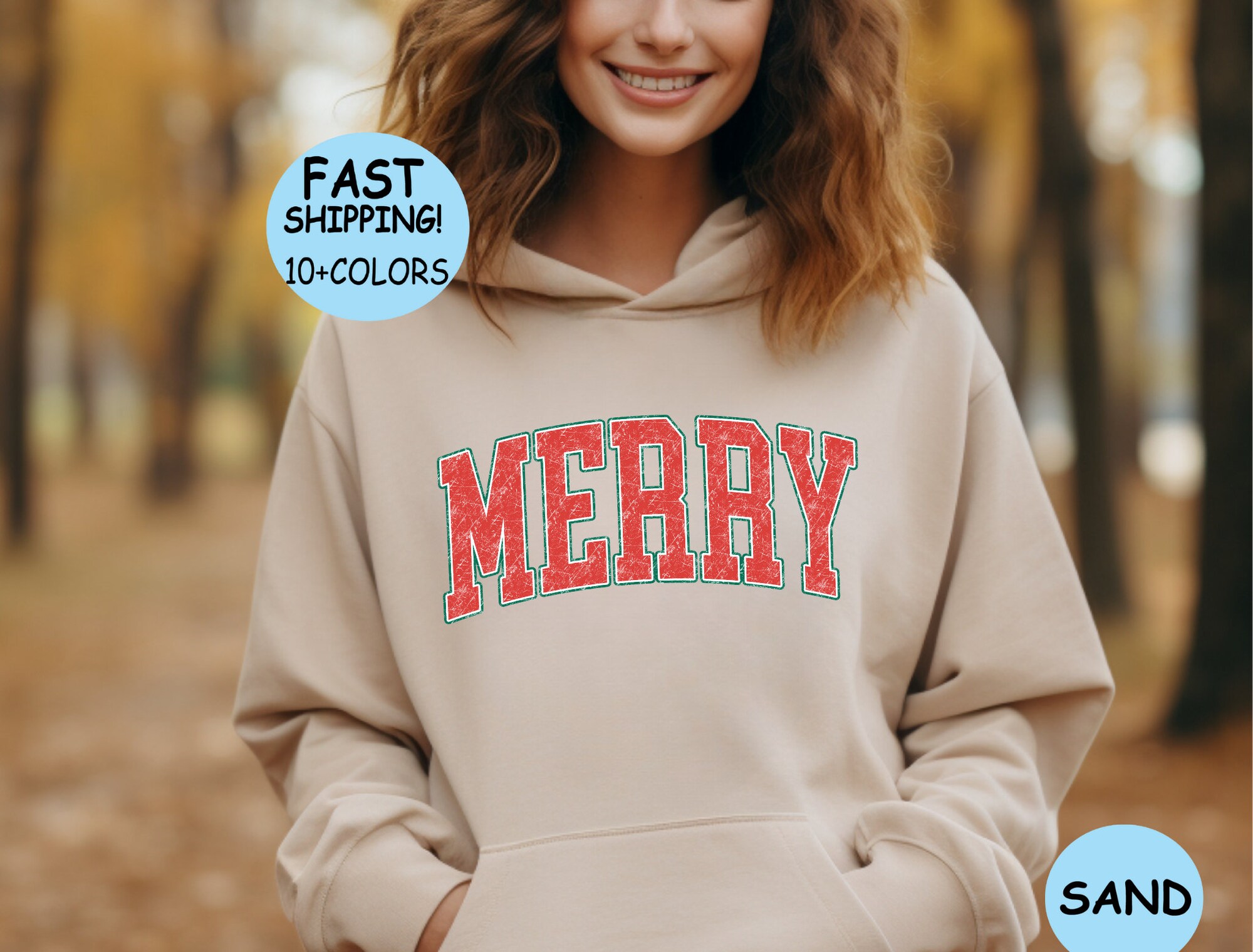 Retro Merry Sweater Christmas Hoodie Xmas Women Shirt image 4