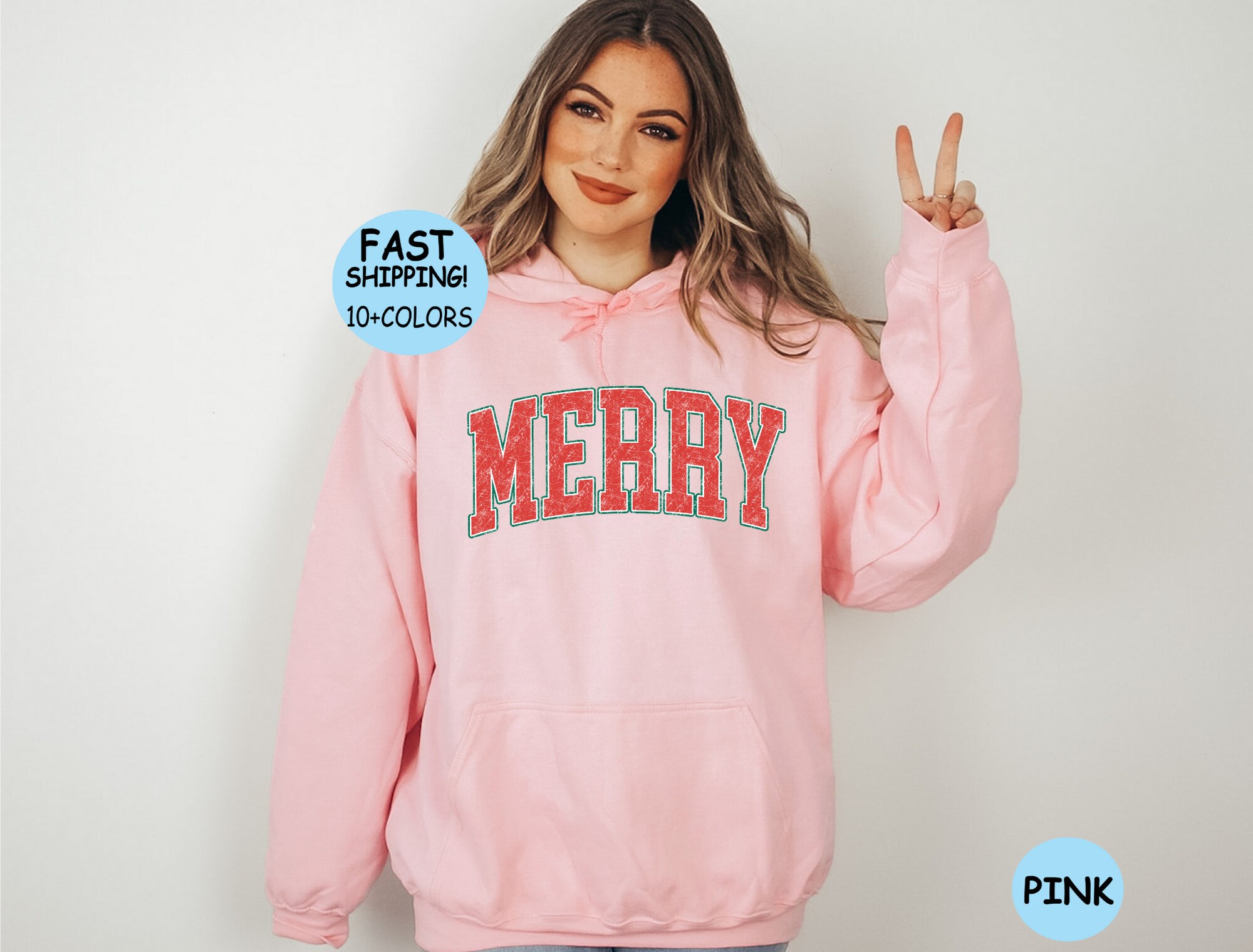 Retro Merry Sweater Christmas Hoodie Xmas Women Shirt image 9