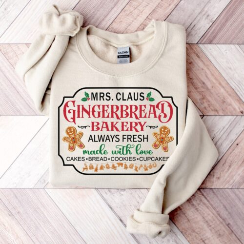 Mrs. Claus Gingerbread Sweater: Vintage Christmas Crewneck for Women image 0