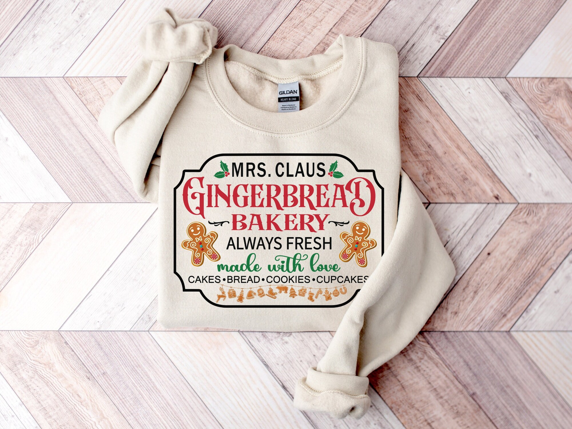 Mrs. Claus Gingerbread Sweater: Vintage Christmas Crewneck for Women image 0