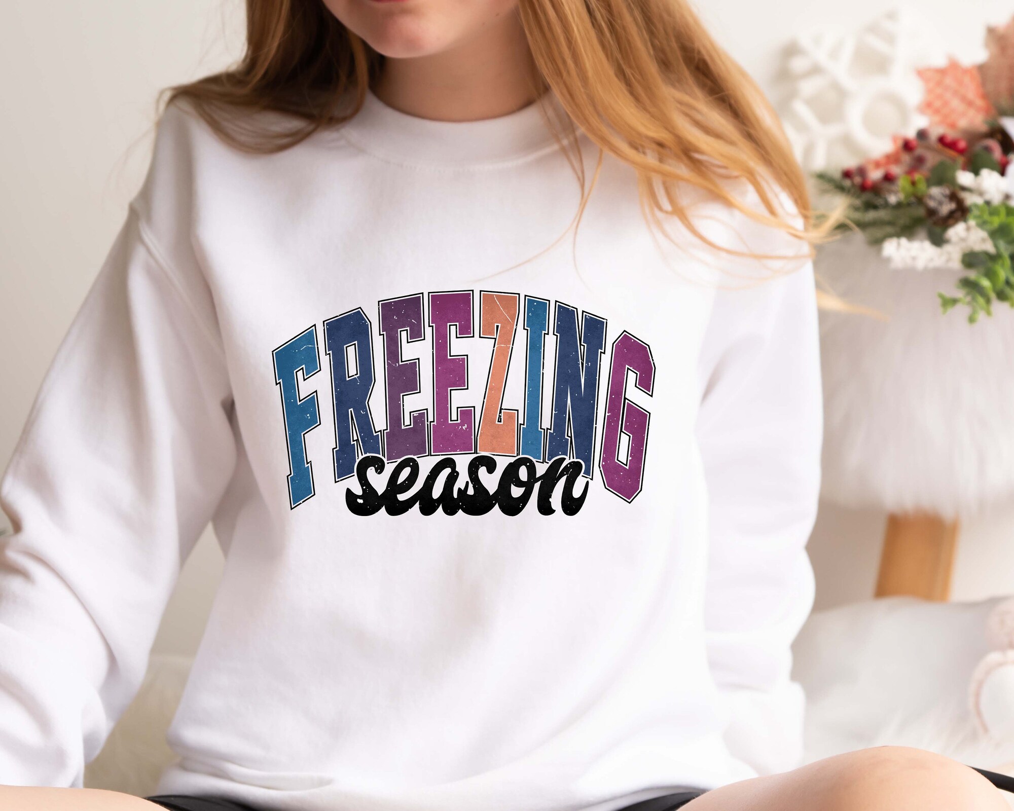 Freezin' Season Shirt | Winter and Christmas Tee Merry Christmas Gift image 4