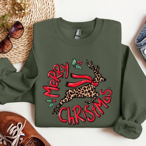 Merry Christmas Reindeer Shirt | Dance Like Frosty Shine like Rudolph Tee image 0