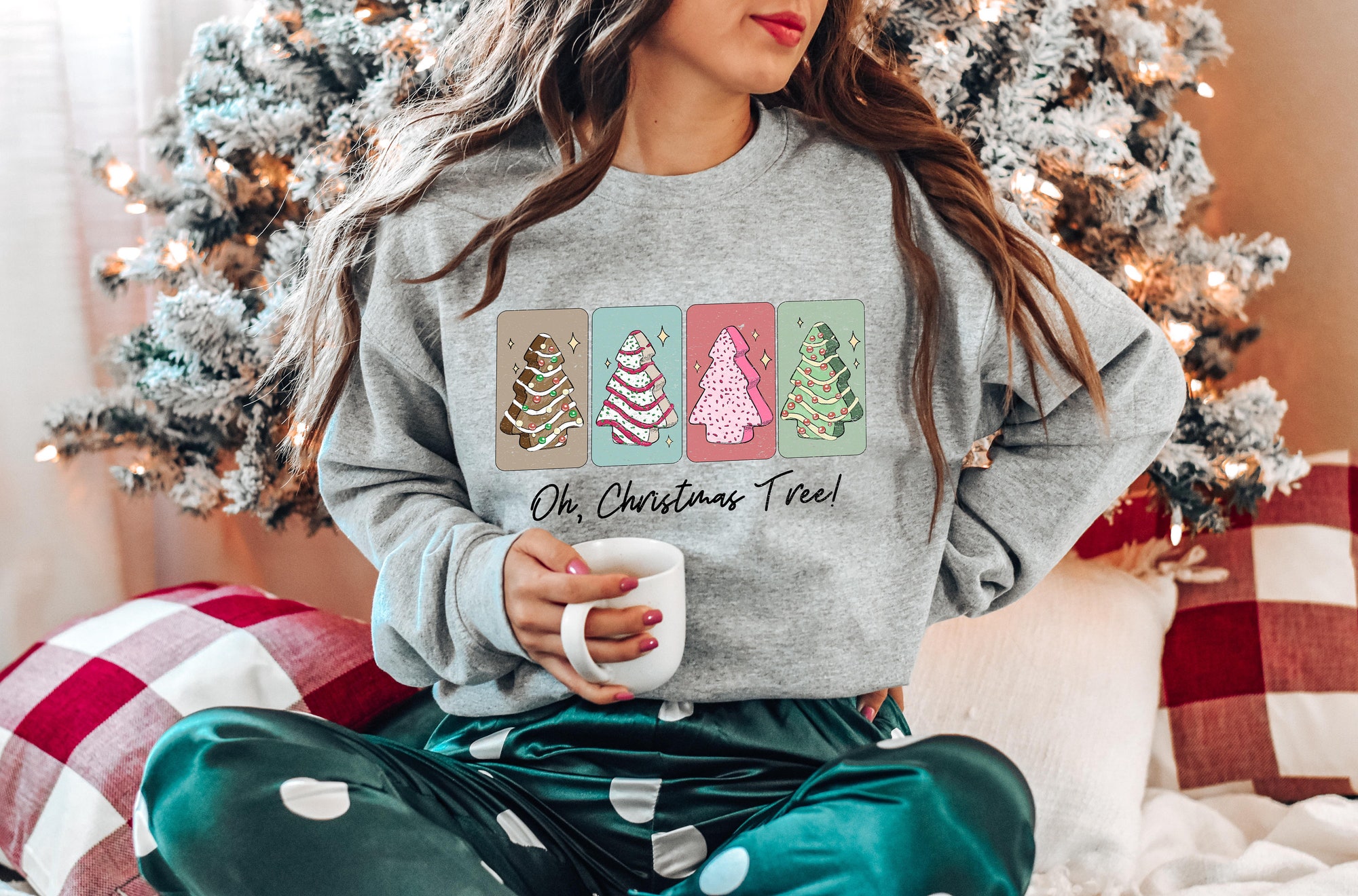 Oh Christmas Tree Sweatshirt | Cake Crewneck & Funny Xmas Tee image 4