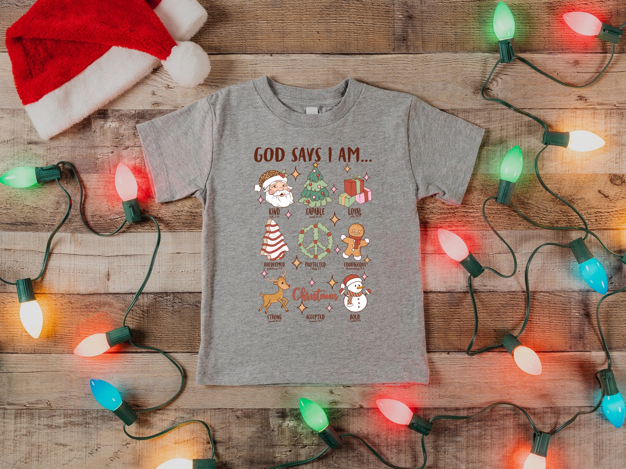 God Says I am Tee - Christmas Kids Shirt Gift for Kids Christian Jesus Shirt" image 1