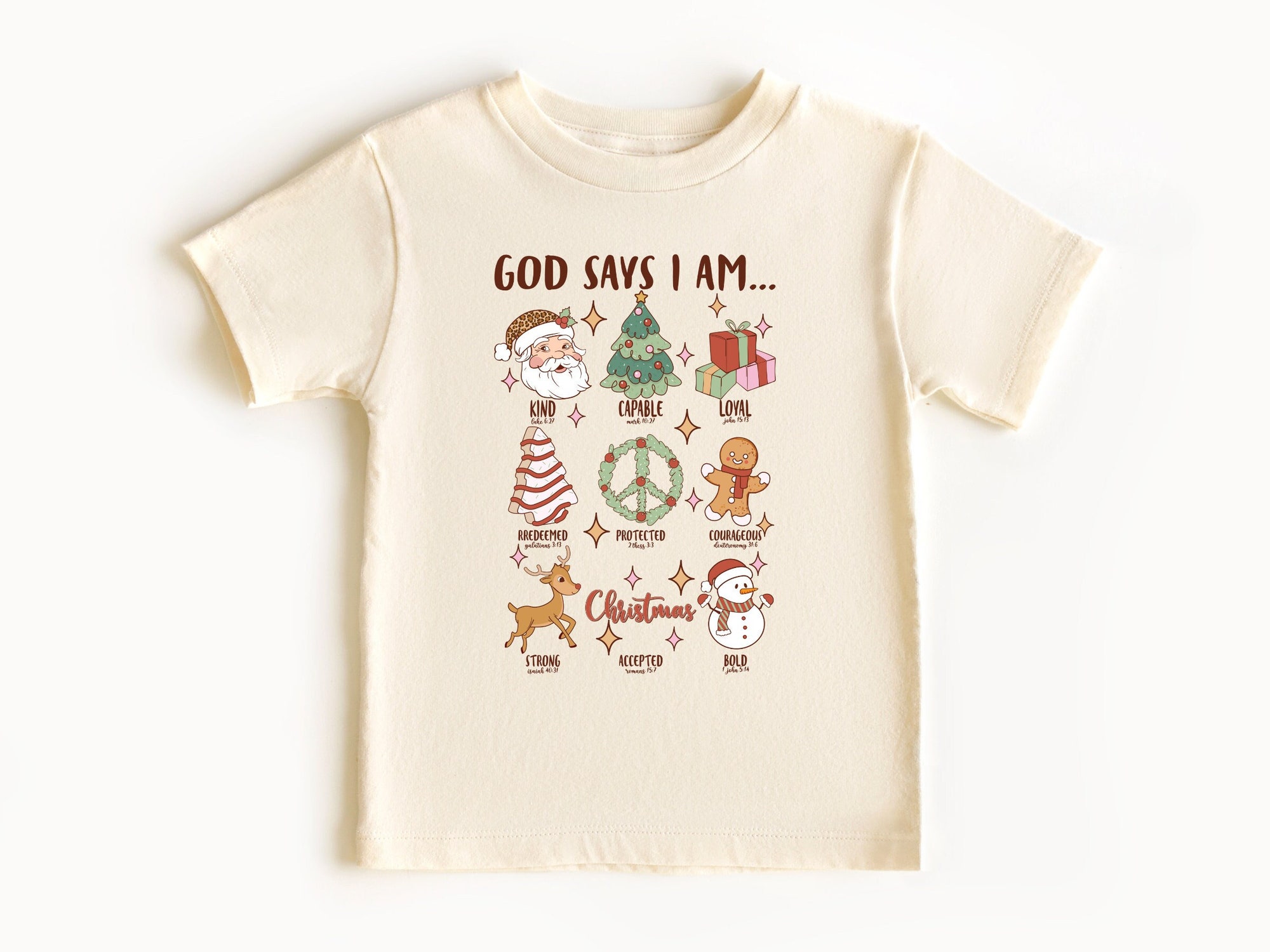 God Says I am Tee - Christmas Kids Shirt Gift for Kids Christian Jesus Shirt" image 0