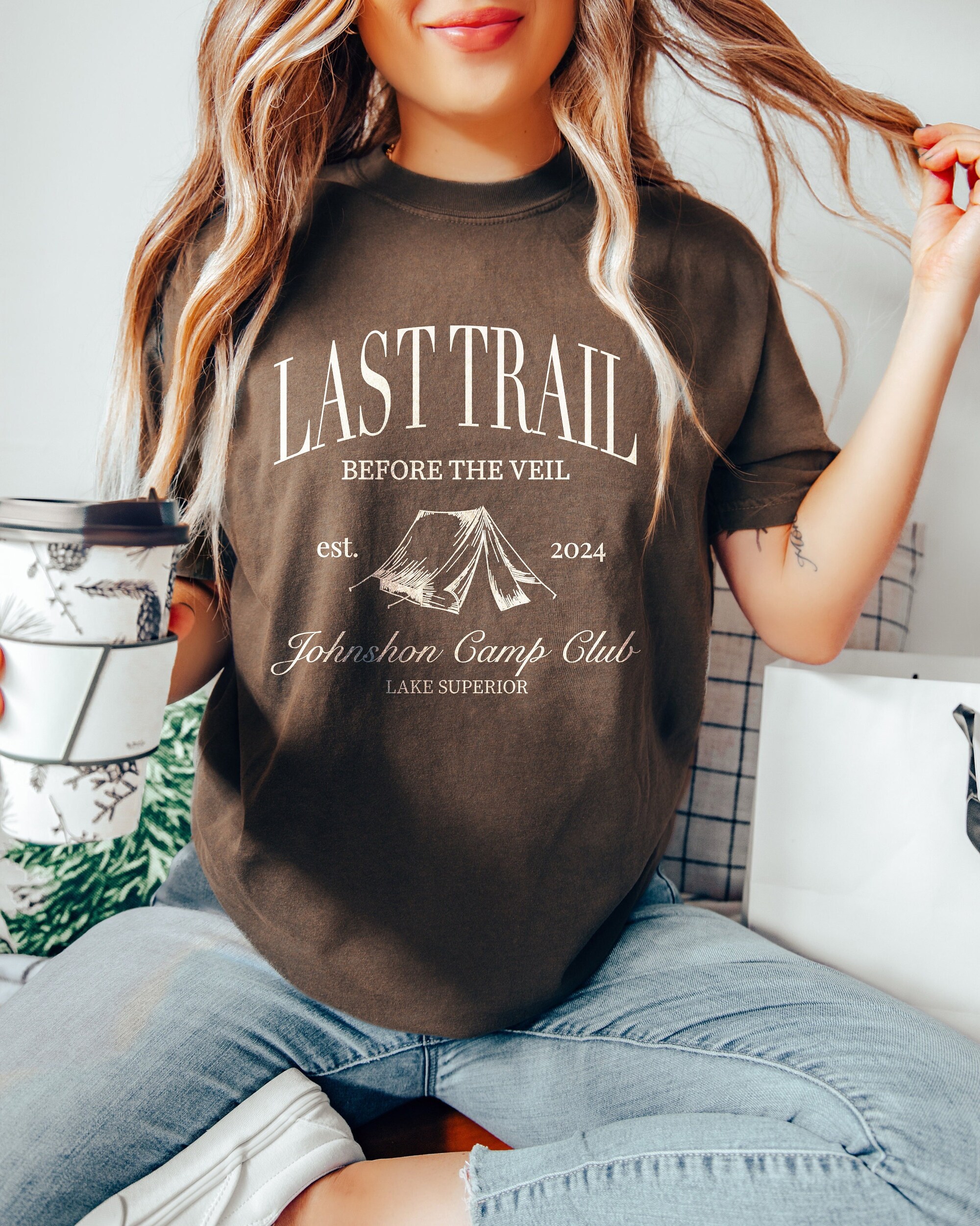 Custom Trail Before Veil Shirt - Trendy Camp Bachelorette Tee image 0