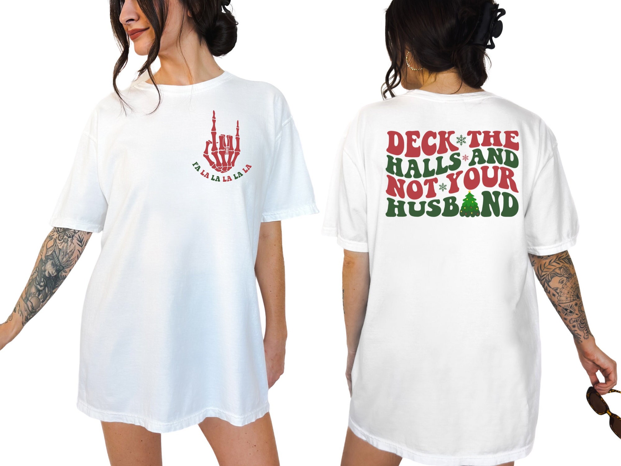 "Deck The Halls Not Your Husband Shirt - Christmas Wife Mrs Claus" image 0
