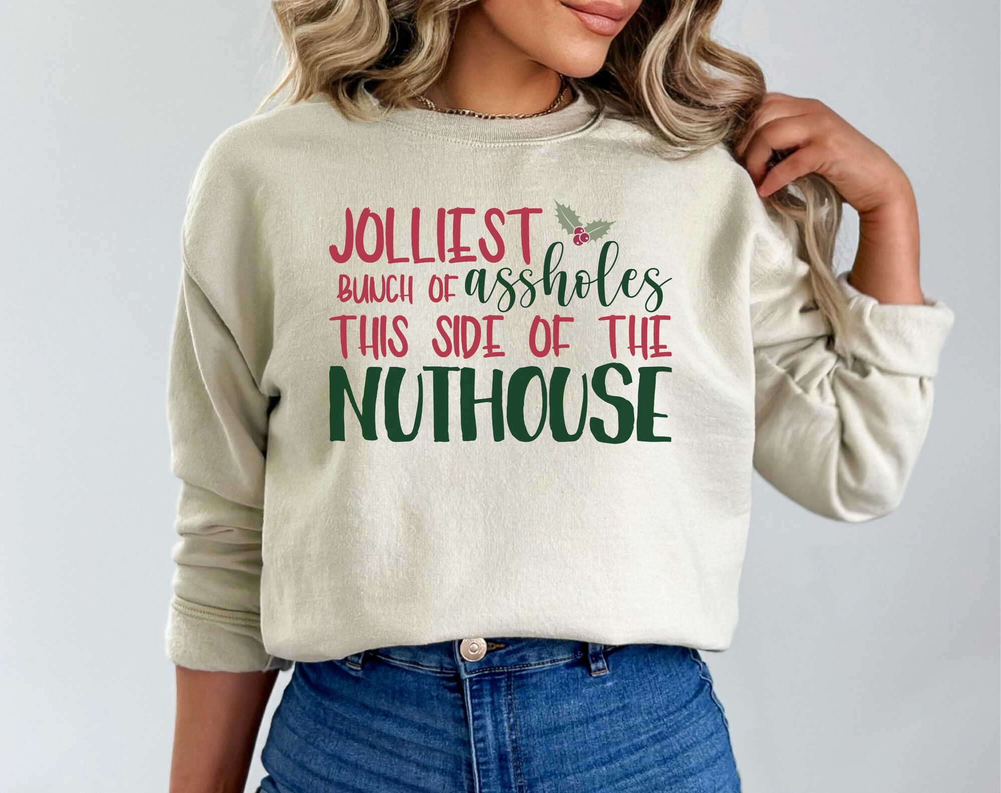 Jolliest Bunch of Assholes Sweatshirt - Funny Christmas Vacation Shirt image 3