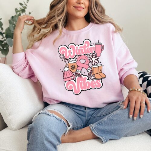 Womens Christmas Sweatshirt: Cozy Winter Vibes Holiday Style image 0