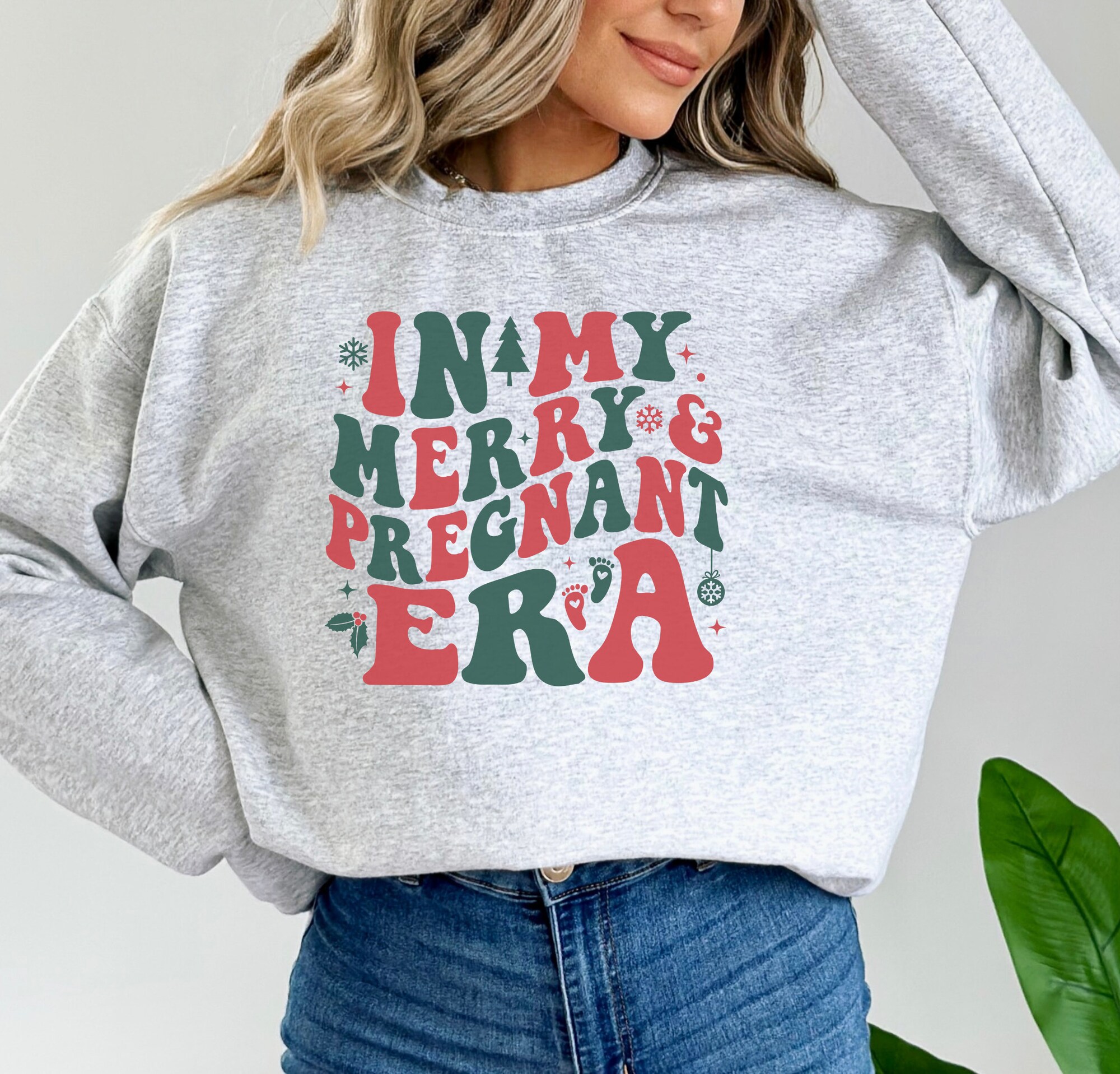 Merry Pregnancy Announcement Sweatshirt Christmas Baby Reveal image 4