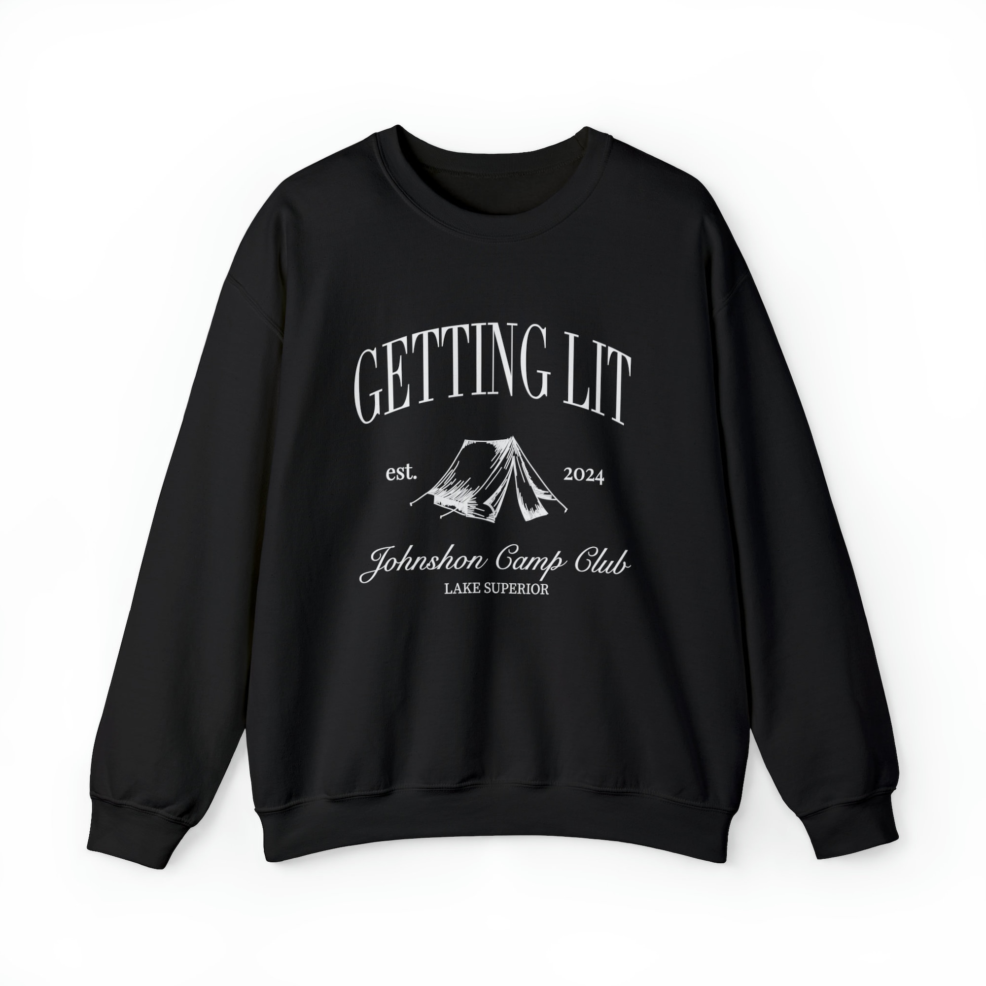 Camp Bachelorette Sweatshirt, Getting Hitched Getting Lit, Personalized Custom Name, Bridal Party Gift, Trendy Hiking Bach, Mountain Camping image 6