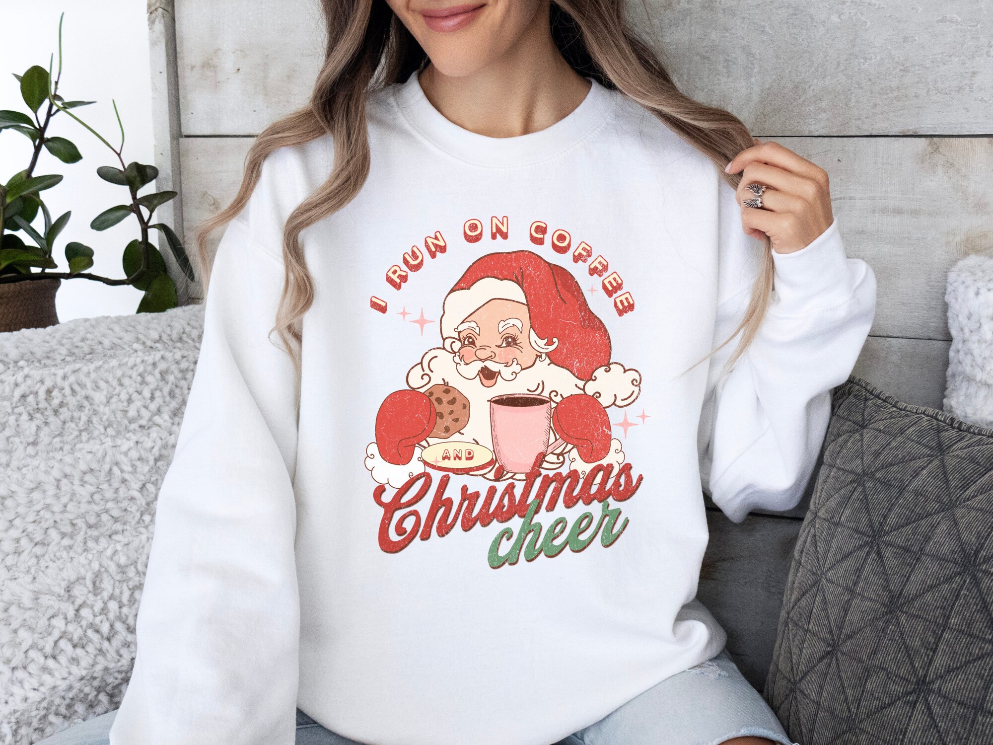 Coffee & Christmas Cheer: Cute Santa Sweatshirt for Coffee Lovers image 5