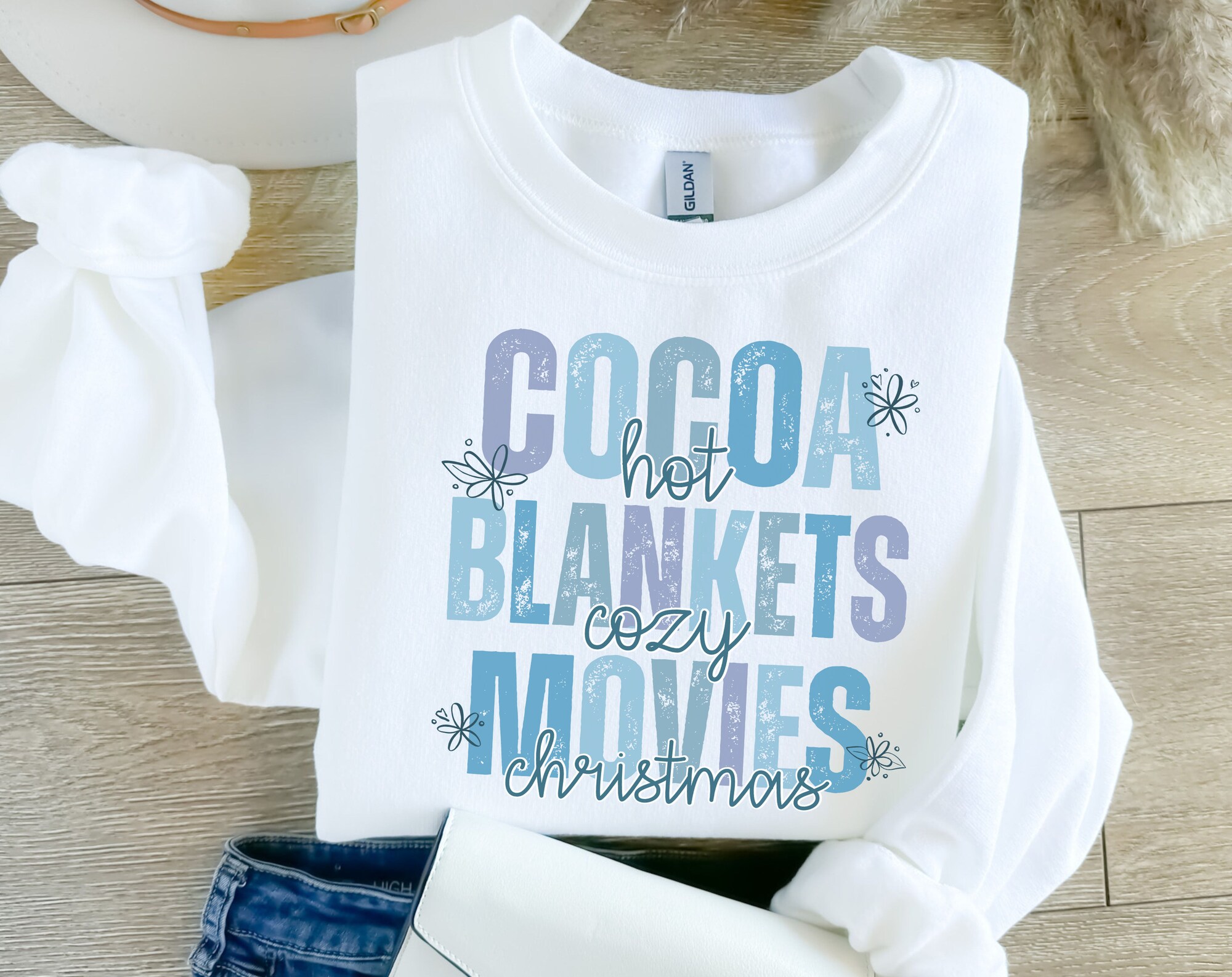 Hot Cocoa Cozy Blankets Sweatshirt - Christmas Family Tee image 3