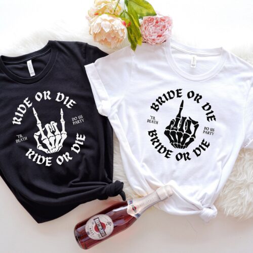 Bride Or Die Shirt - Bridal Party Bachelorette & Bridesmaid Gifts image 0