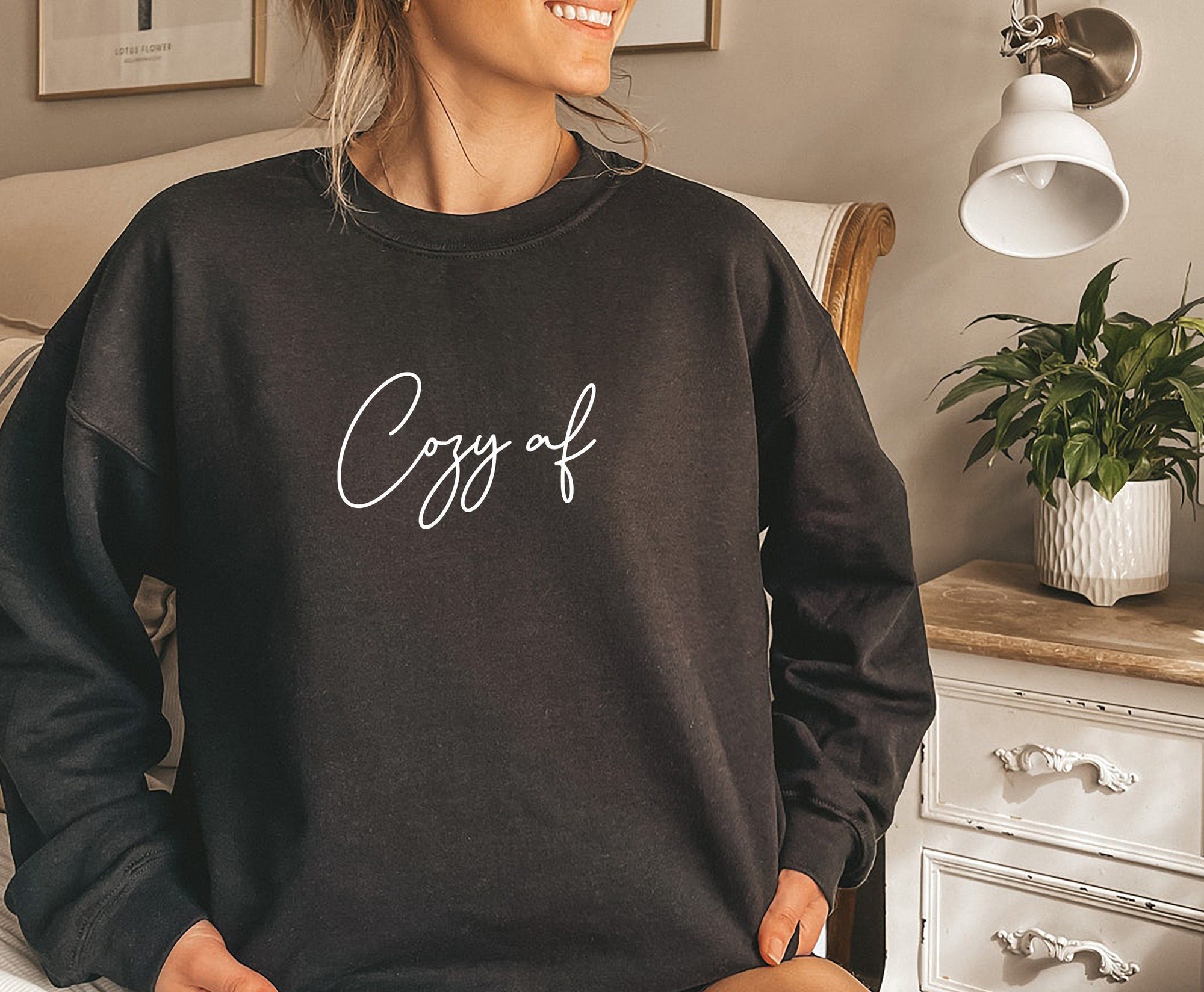 Cozy AF Sweatshirt - Minimal Christmas Family Sweater Holiday Apparel image 4