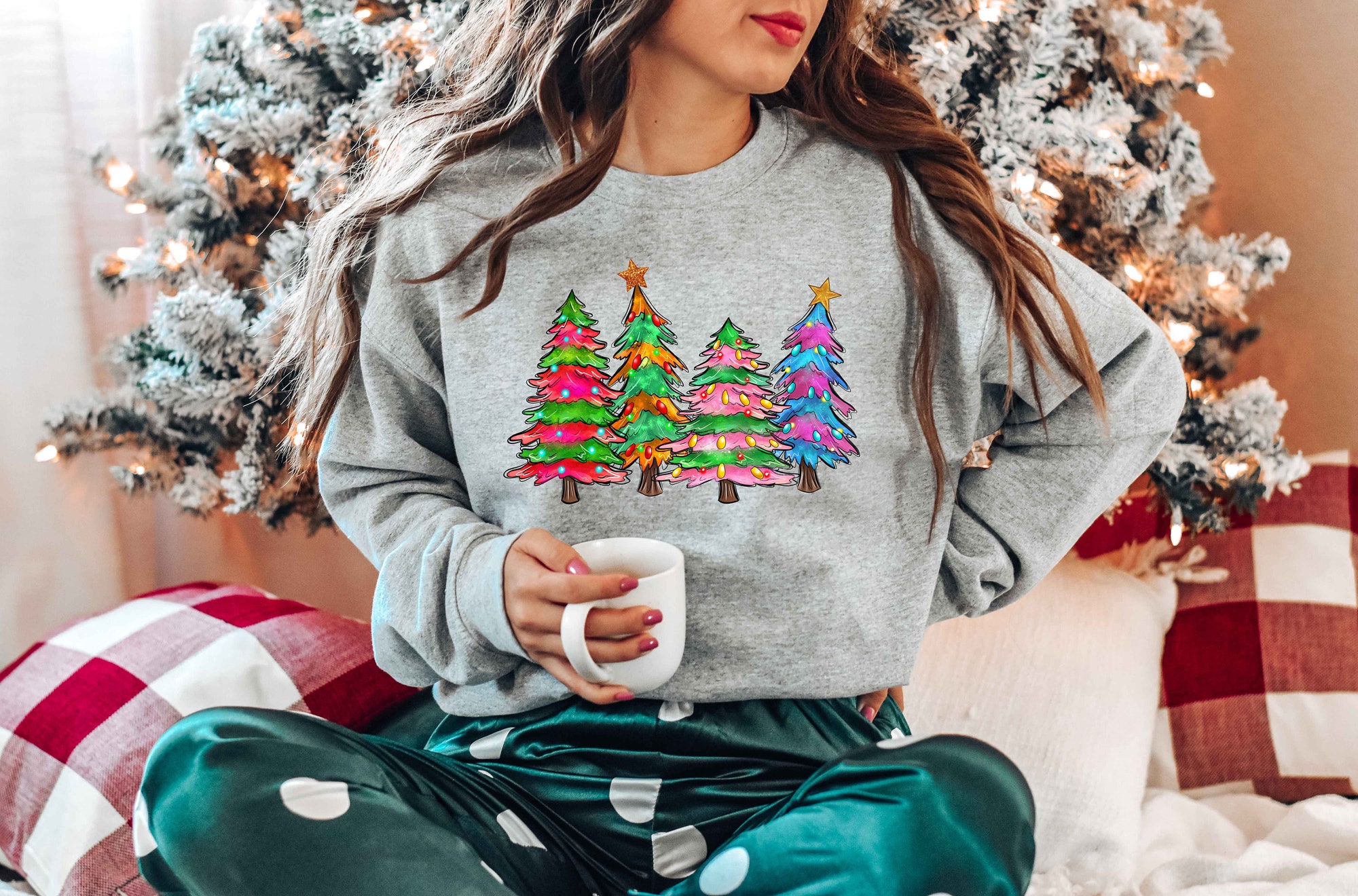 Christmas Tree Sweatshirt: Cake Sweater Tis The Season Shirt & Party Tee image 3