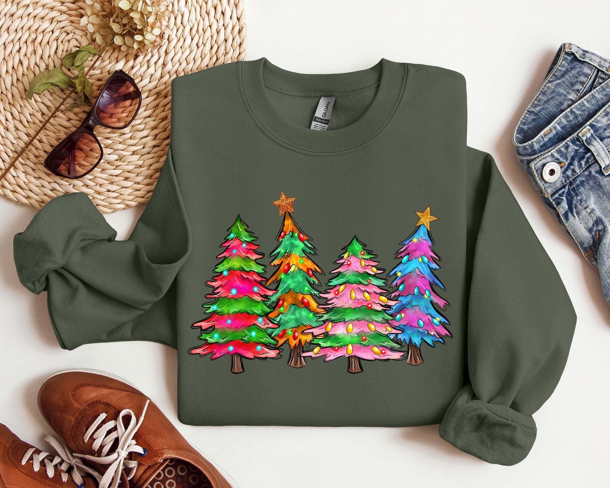 Christmas Tree Sweatshirt: Cake Sweater Tis The Season Shirt & Party Tee image 0
