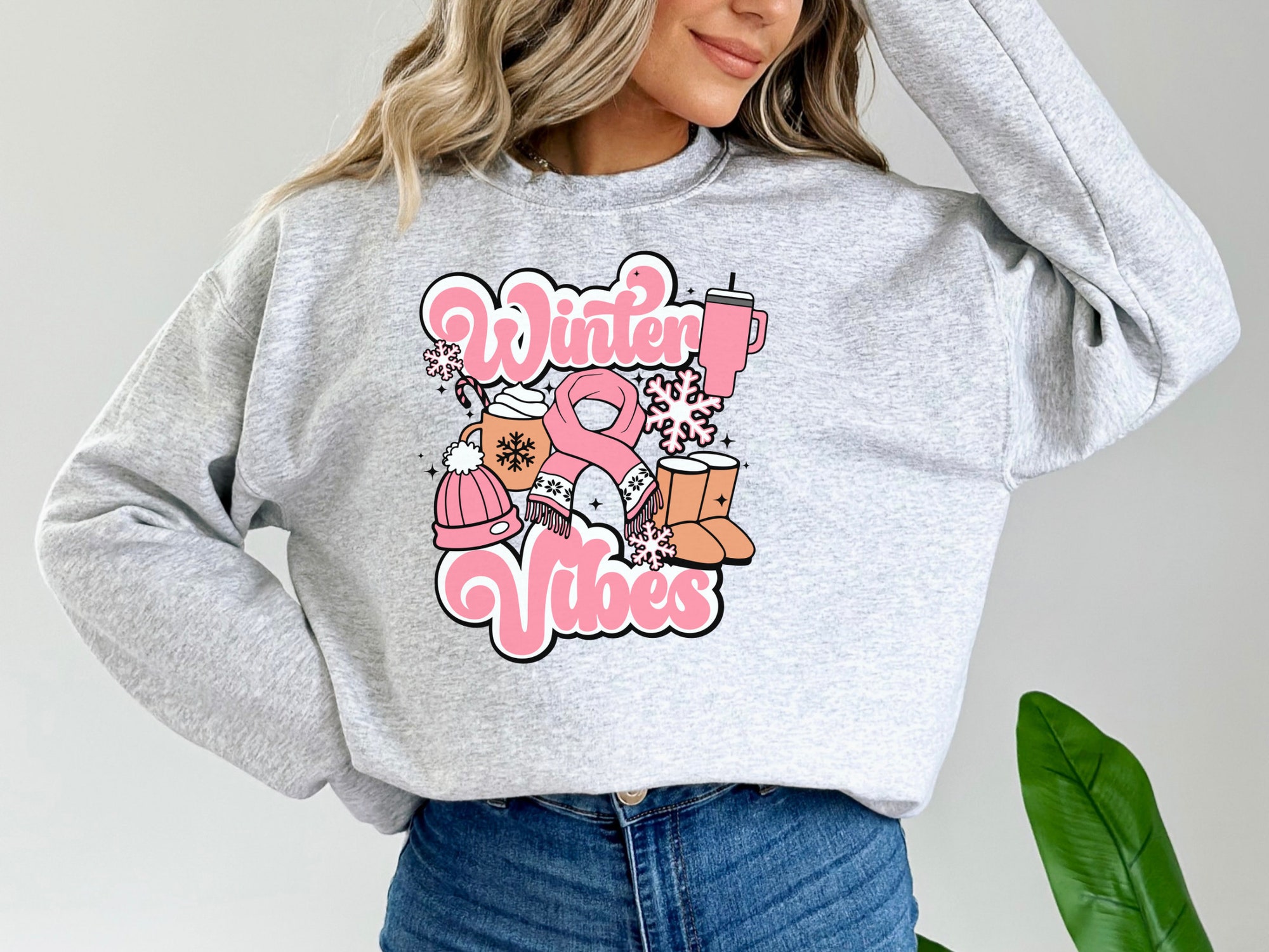 Womens Christmas Sweatshirt: Cozy Winter Vibes Holiday Style image 2