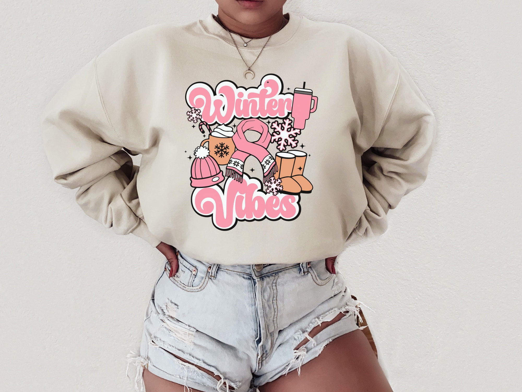 Womens Christmas Sweatshirt: Cozy Winter Vibes Holiday Style image 3