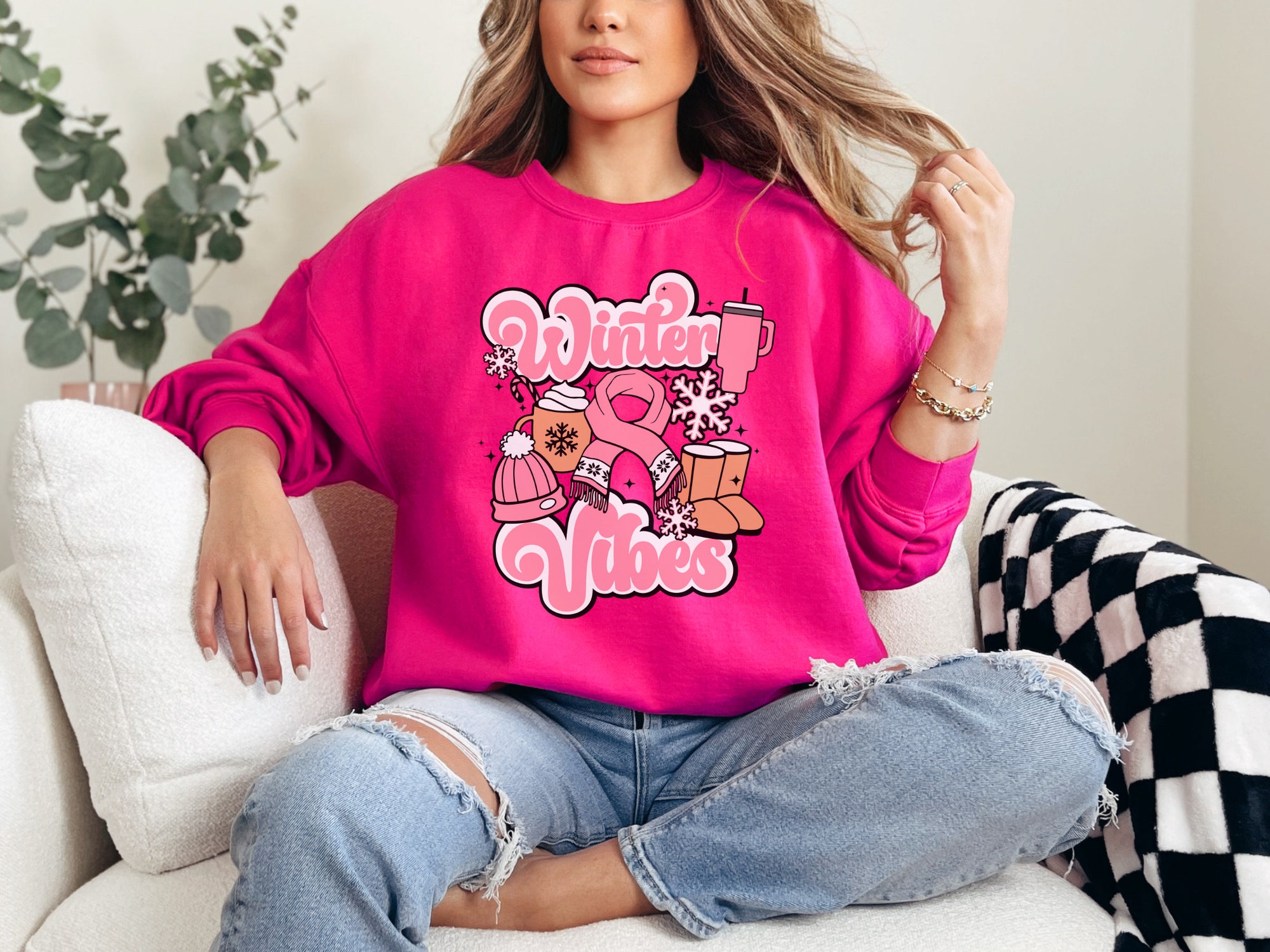 Womens Christmas Sweatshirt: Cozy Winter Vibes Holiday Style image 1