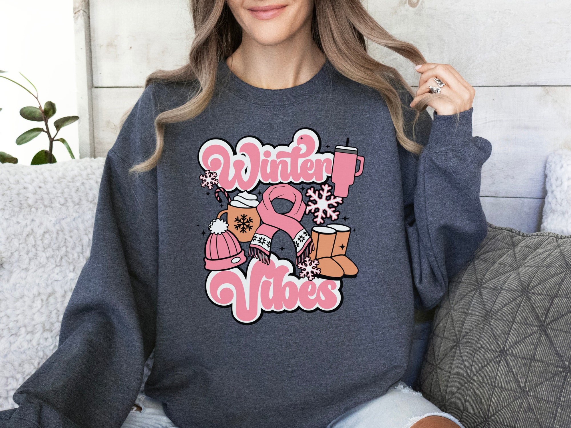 Womens Christmas Sweatshirt: Cozy Winter Vibes Holiday Style image 4