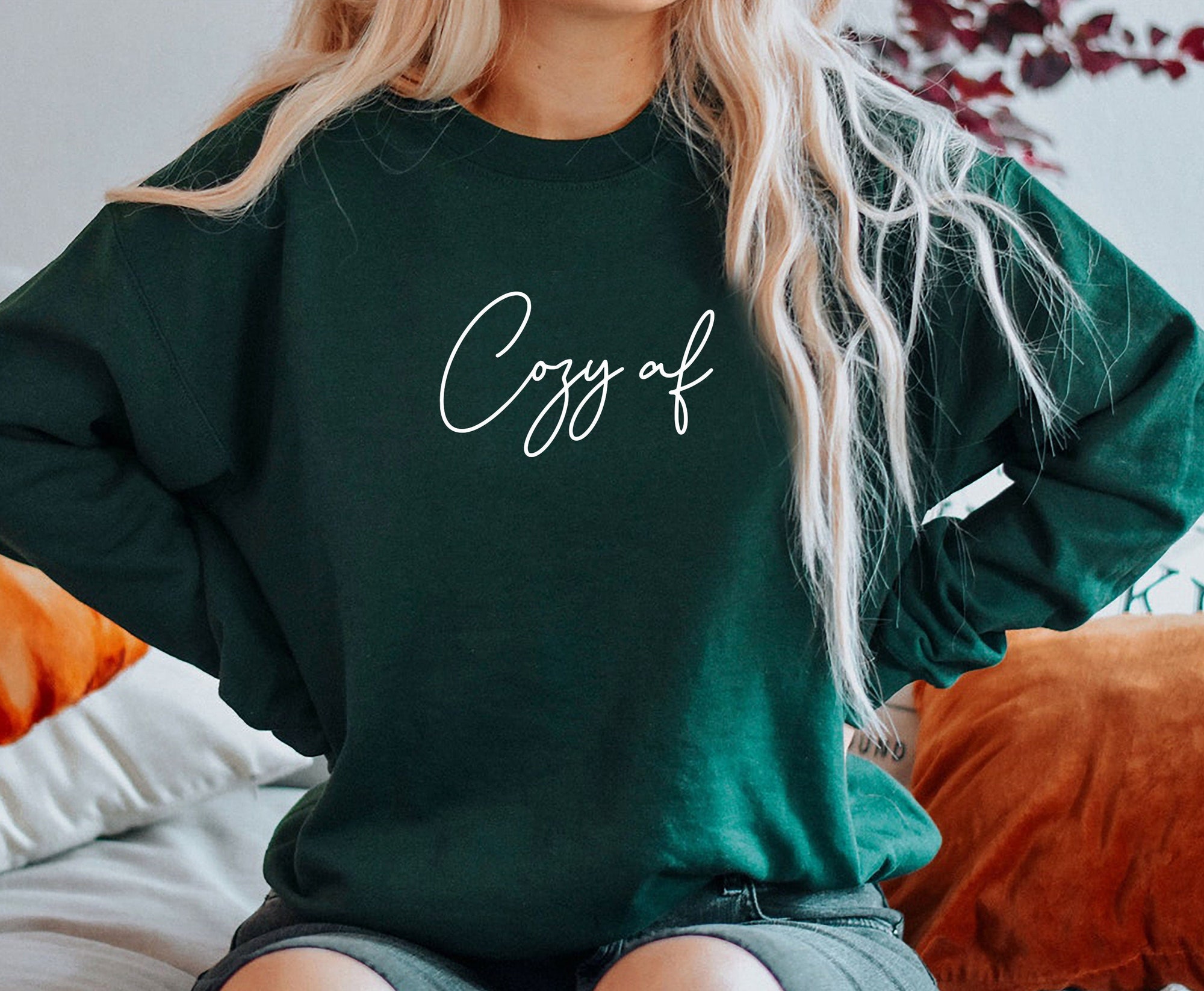 Cozy AF Sweatshirt - Minimal Christmas Family Sweater Holiday Apparel image 3