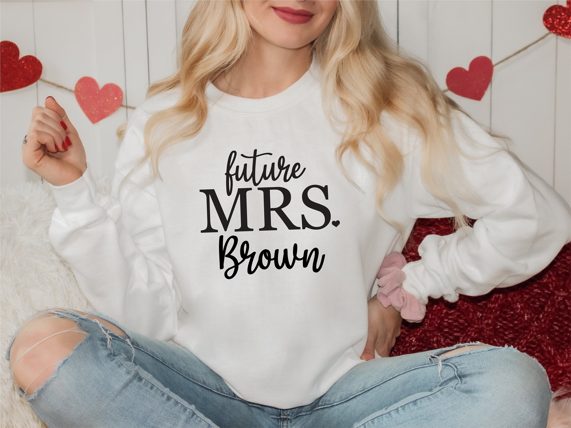 Custom Future Mrs Sweatshirts - Bride & Bachelorette Gifts image 1