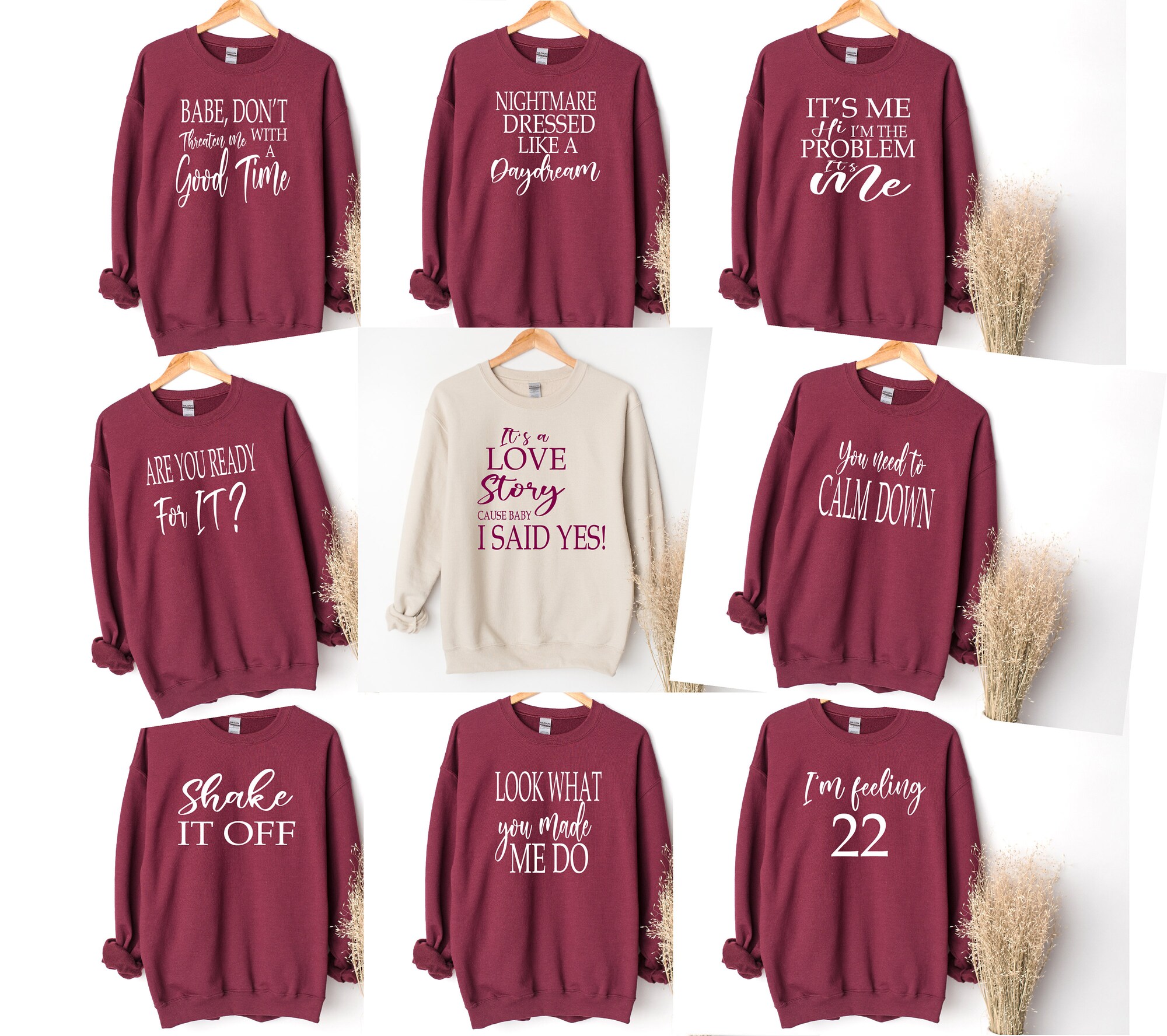 Trendy Bachelorette & Bridal Shower Sweatshirts - Love Story V-Day Lyrics image 3