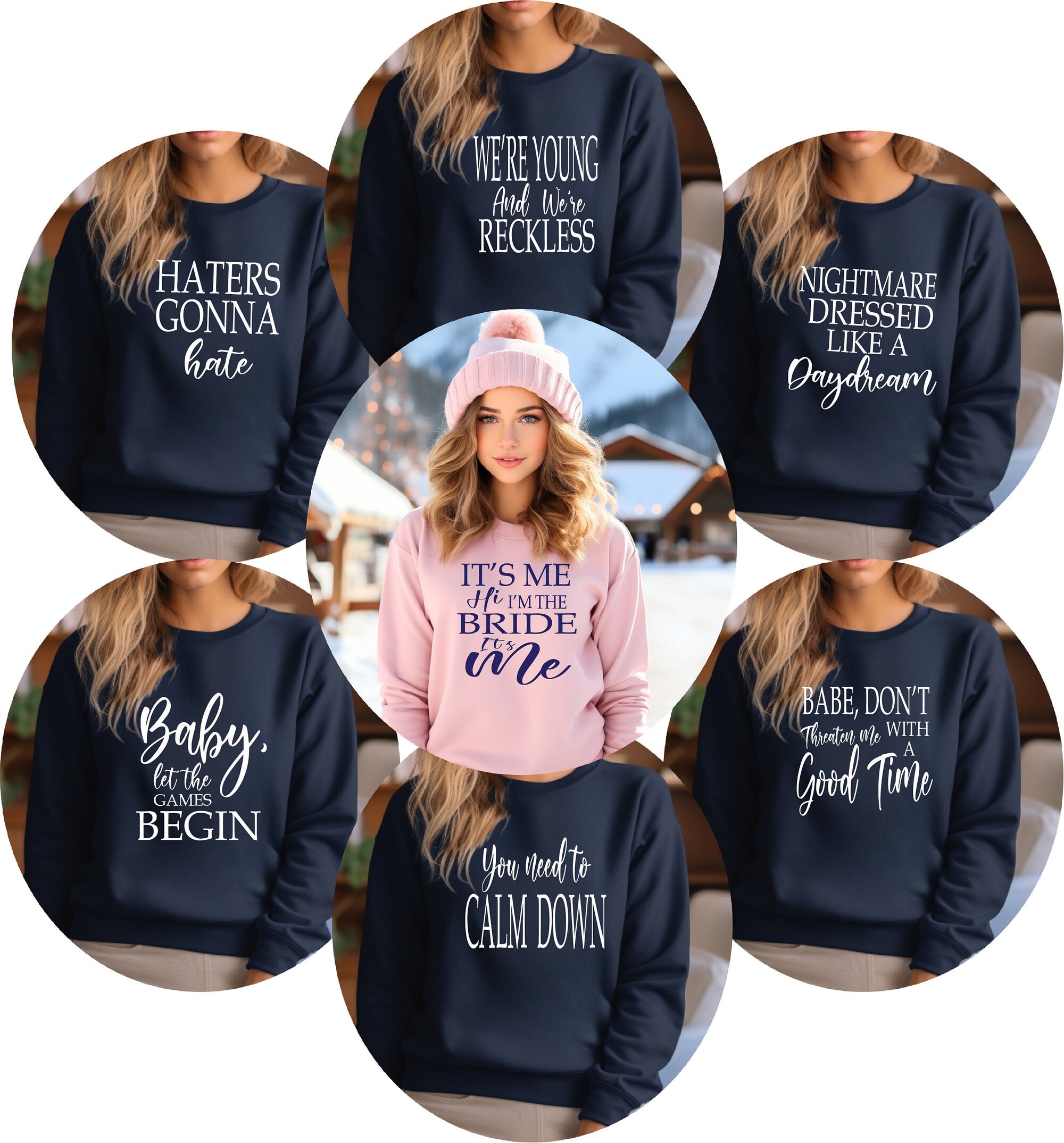 Trendy Bachelorette & Bridal Shower Sweatshirts - Love Story V-Day Lyrics image 4