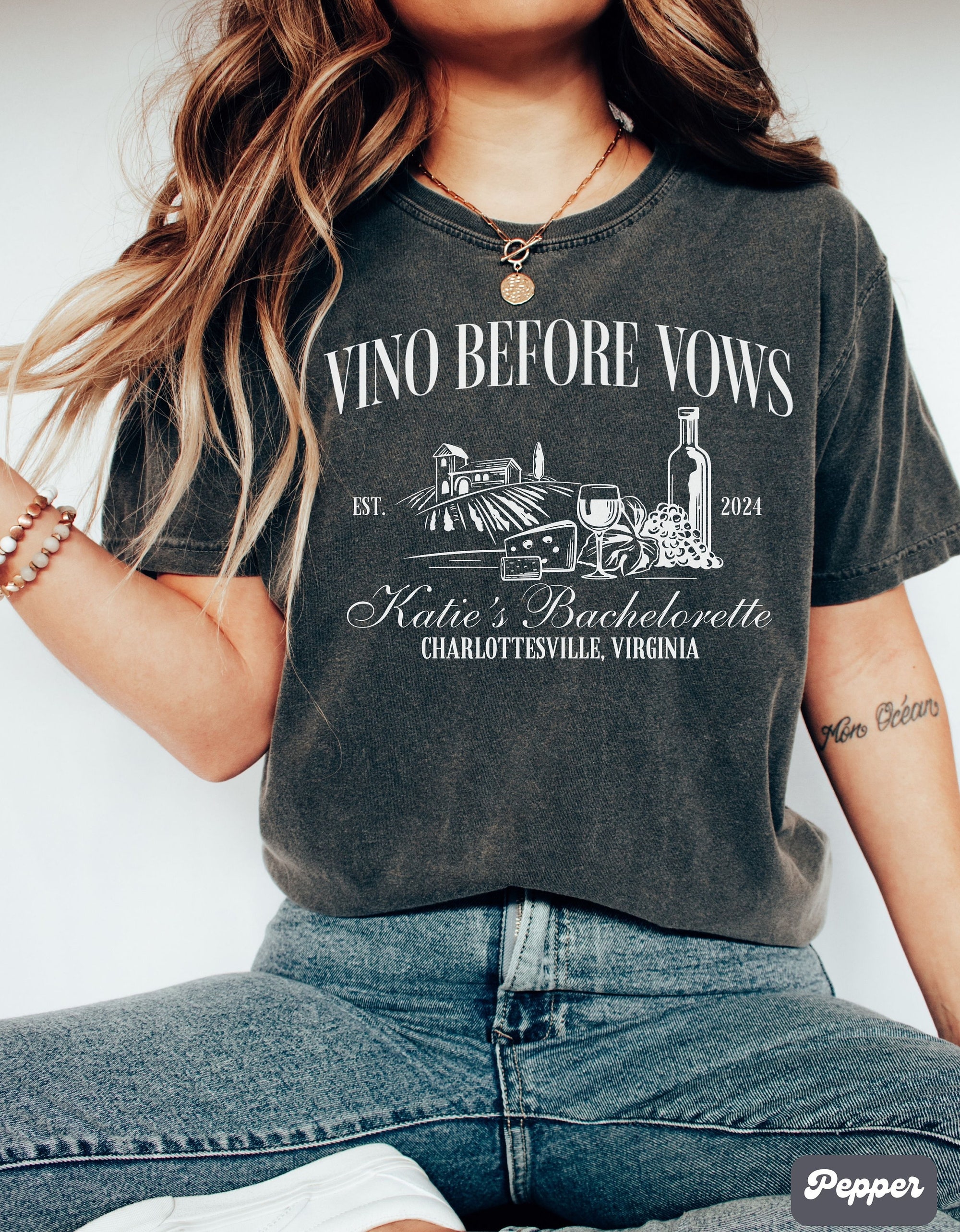 Napa Winery Bachelorette & Custom Wine Tasting Party Tees image 4