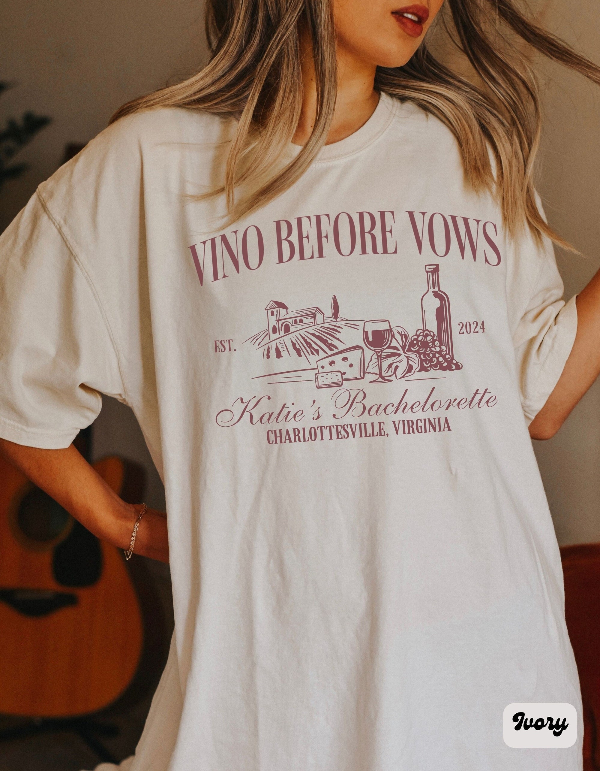 Napa Winery Bachelorette & Custom Wine Tasting Party Tees image 0
