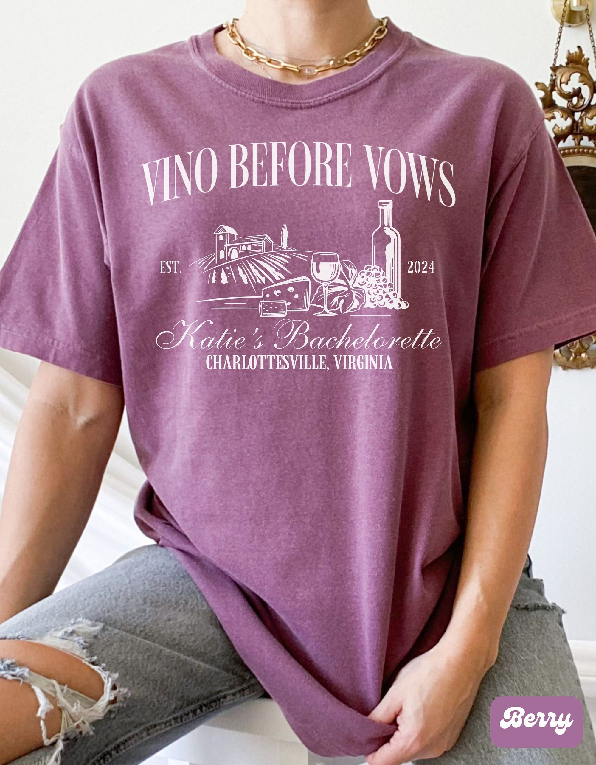 Napa Winery Bachelorette & Custom Wine Tasting Party Tees image 2