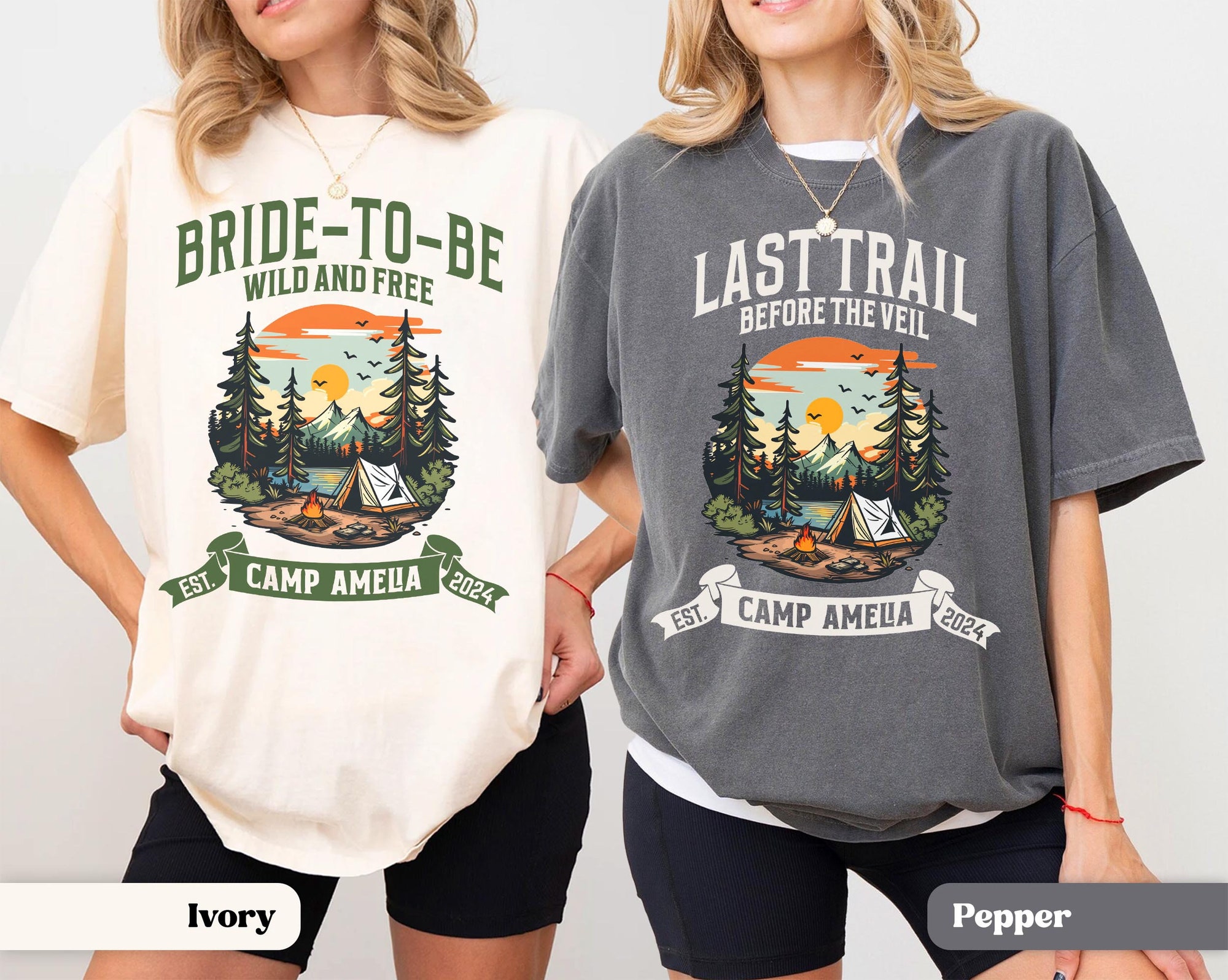 Vintage Camp Bachelorette Tees: Custom Mountain Bride & Party Shirts image 8